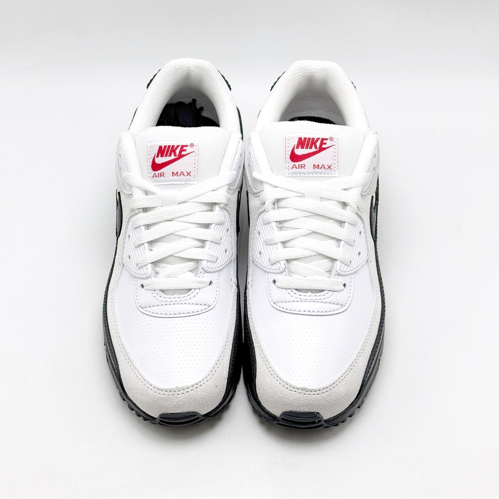 *NEW* MEN Nike Air Max 90 Perforated Leather WHITE / BLACK (IV2867 100) 👍