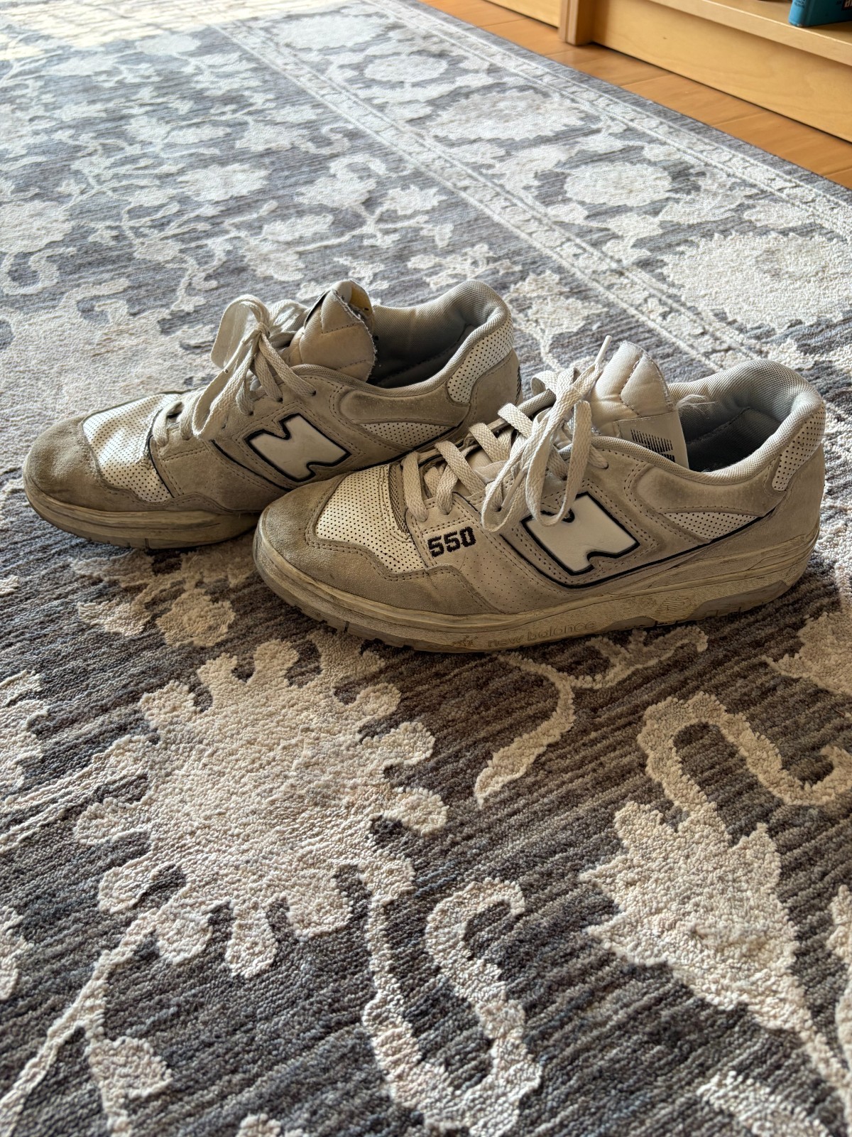 New Balance 550 — White/Grey – Size 10 Mens