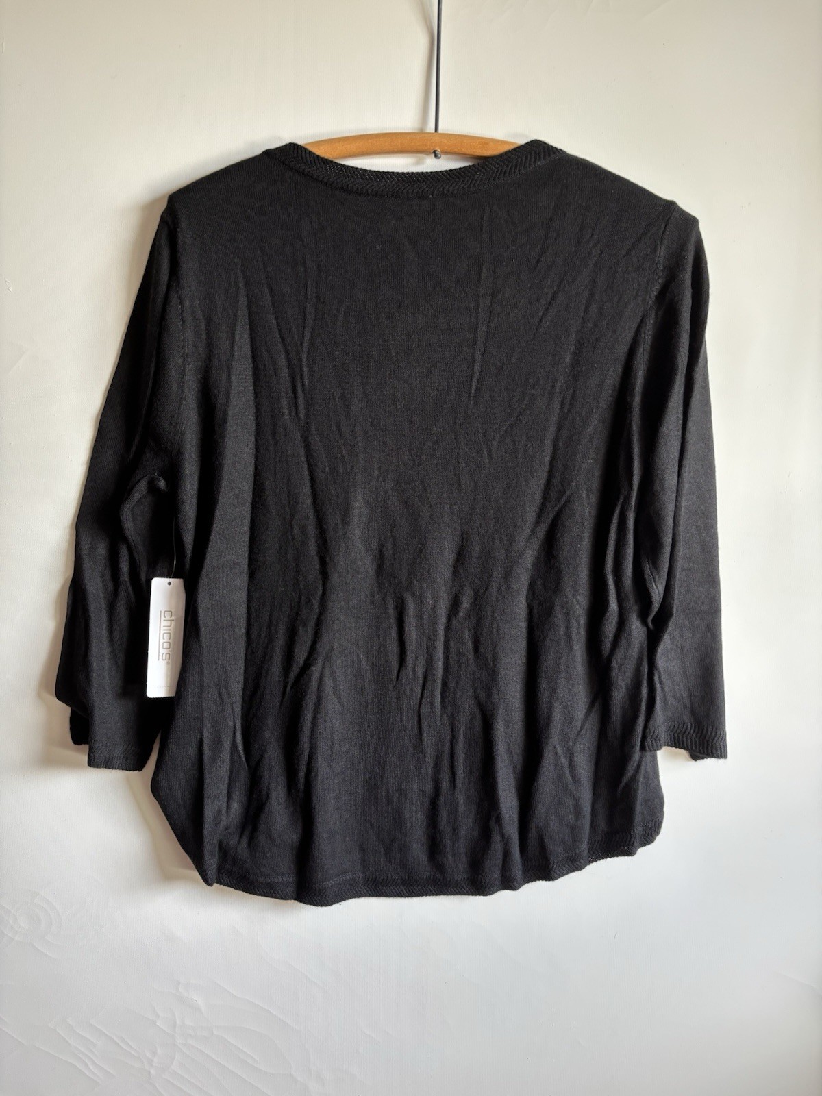 Chico’s Women’s Size 1 Black Pullover Touch Of Cashmere