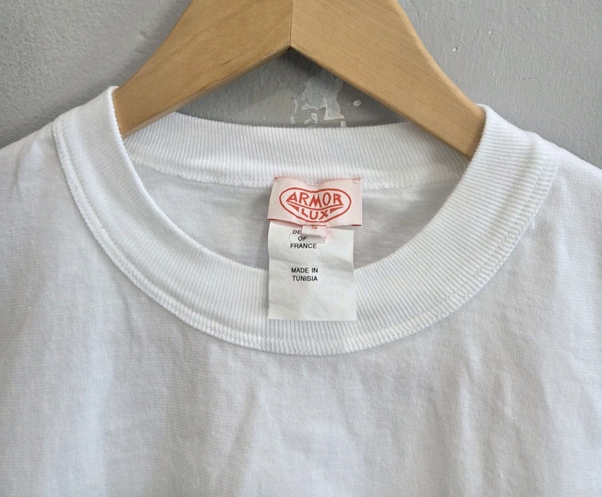 ARMOR LUX Heritage Crew Neck Shirt White Crest Logo Men’s Size Small
