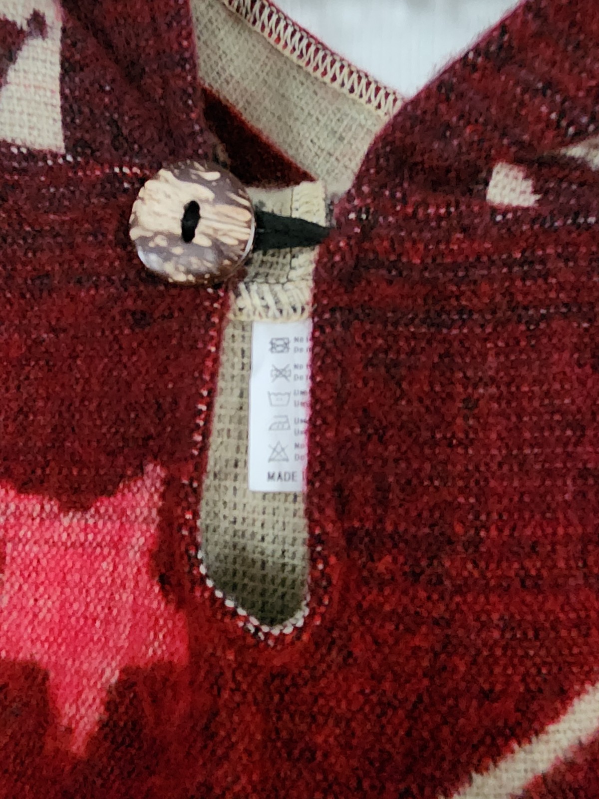 KA Native Art Ecuador Hello Kitty Poncho Cape Hooded Blanket Wool Blend Handmade