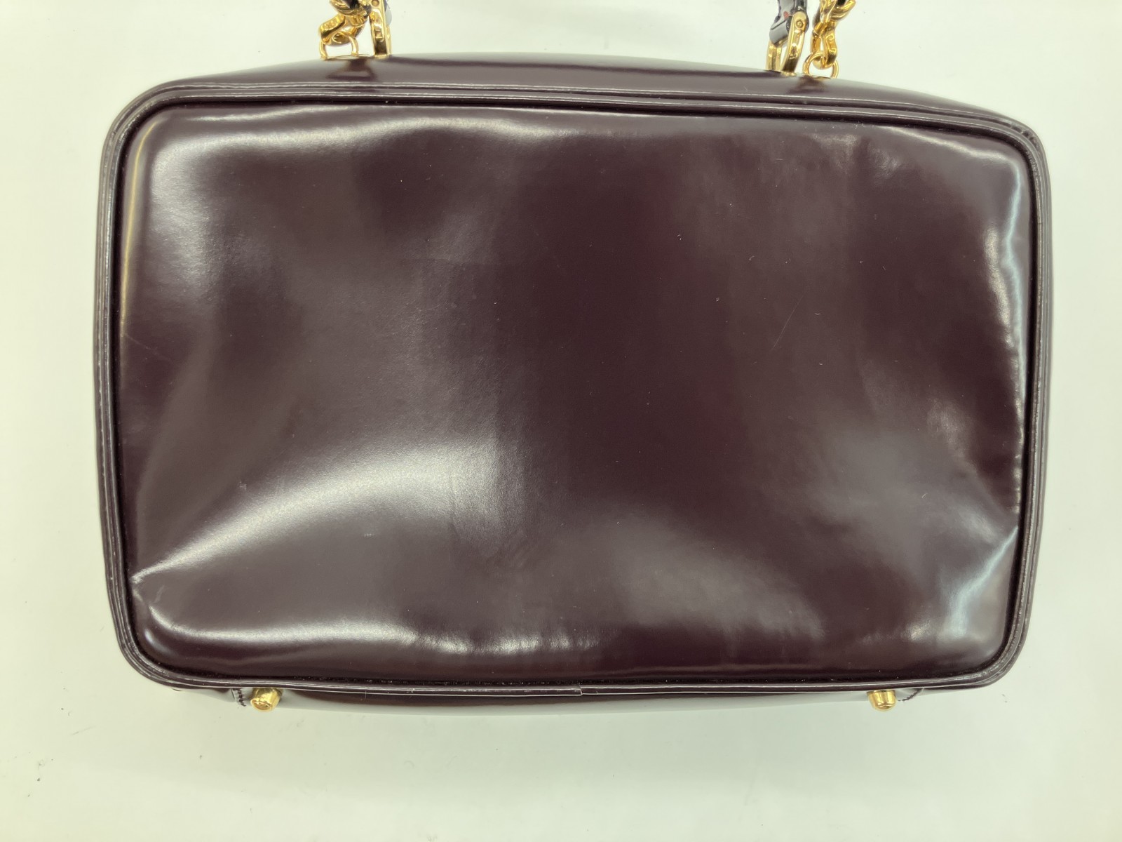 Gucci Vintage Burgundy Leather 2Way Shoulder Hand Bag Bamboo Italy