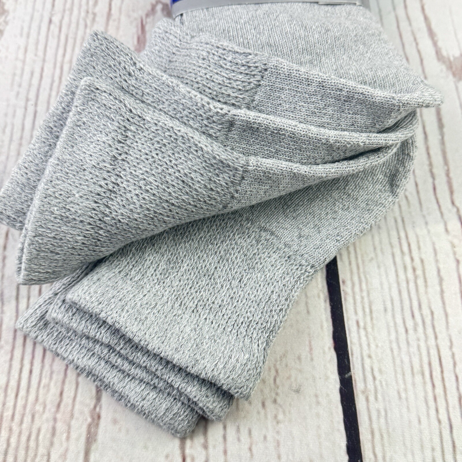 3 Pairs Men’s Diabetic Socks Size 10-13 Gray Crew Lightweight No Binding