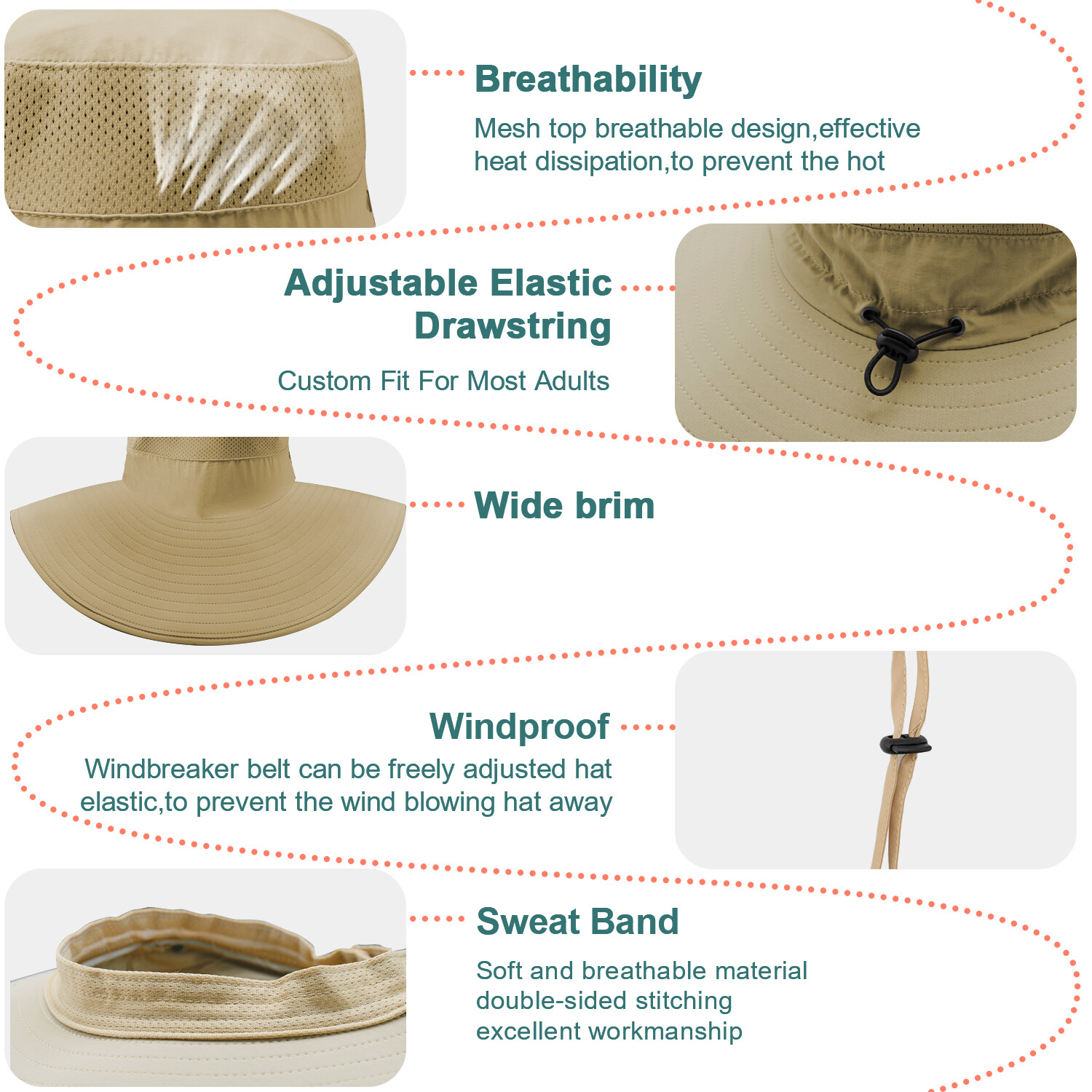 Sun Hat for Men – Waterproof UPF 50+ Wide Brim Bucket Hat, Packable for Travel