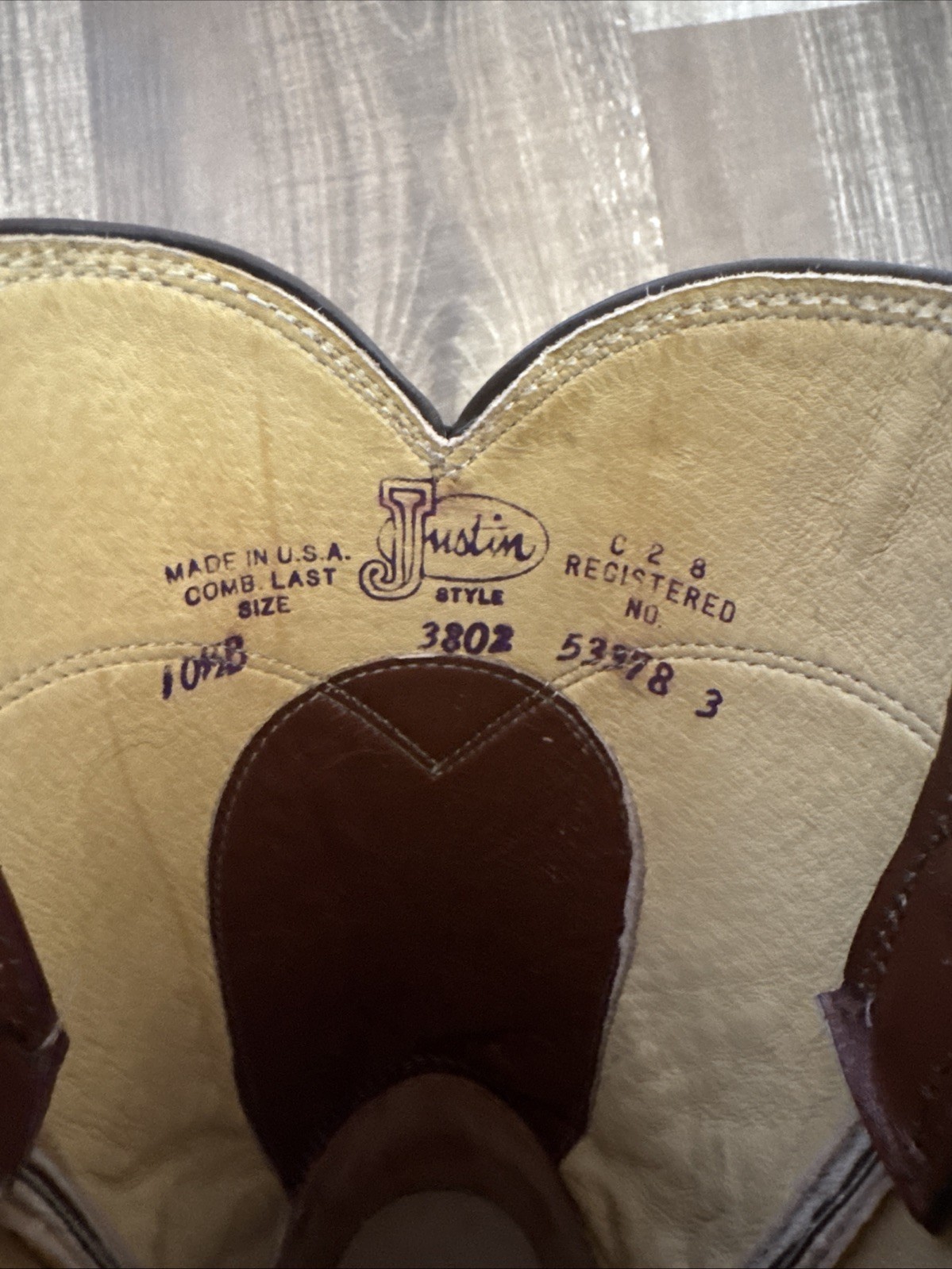1993 Justin Roper Cowboy Boots Never Worn Box 10 1/2B 3208 Brown Tan Leather