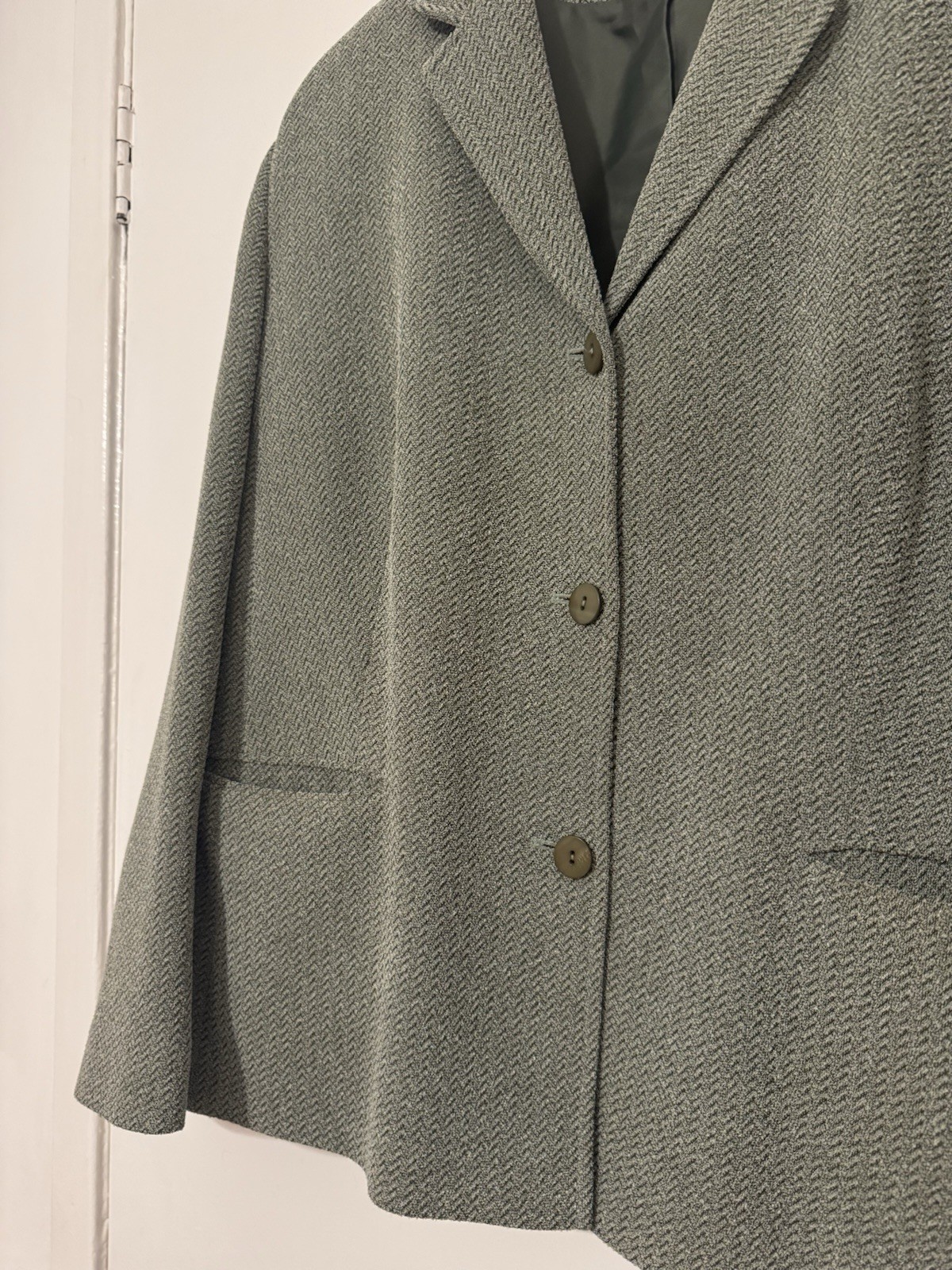 Eastex Vintage Grey Herringbone Wool Blend Blazer – Site 20 – New Without Tags