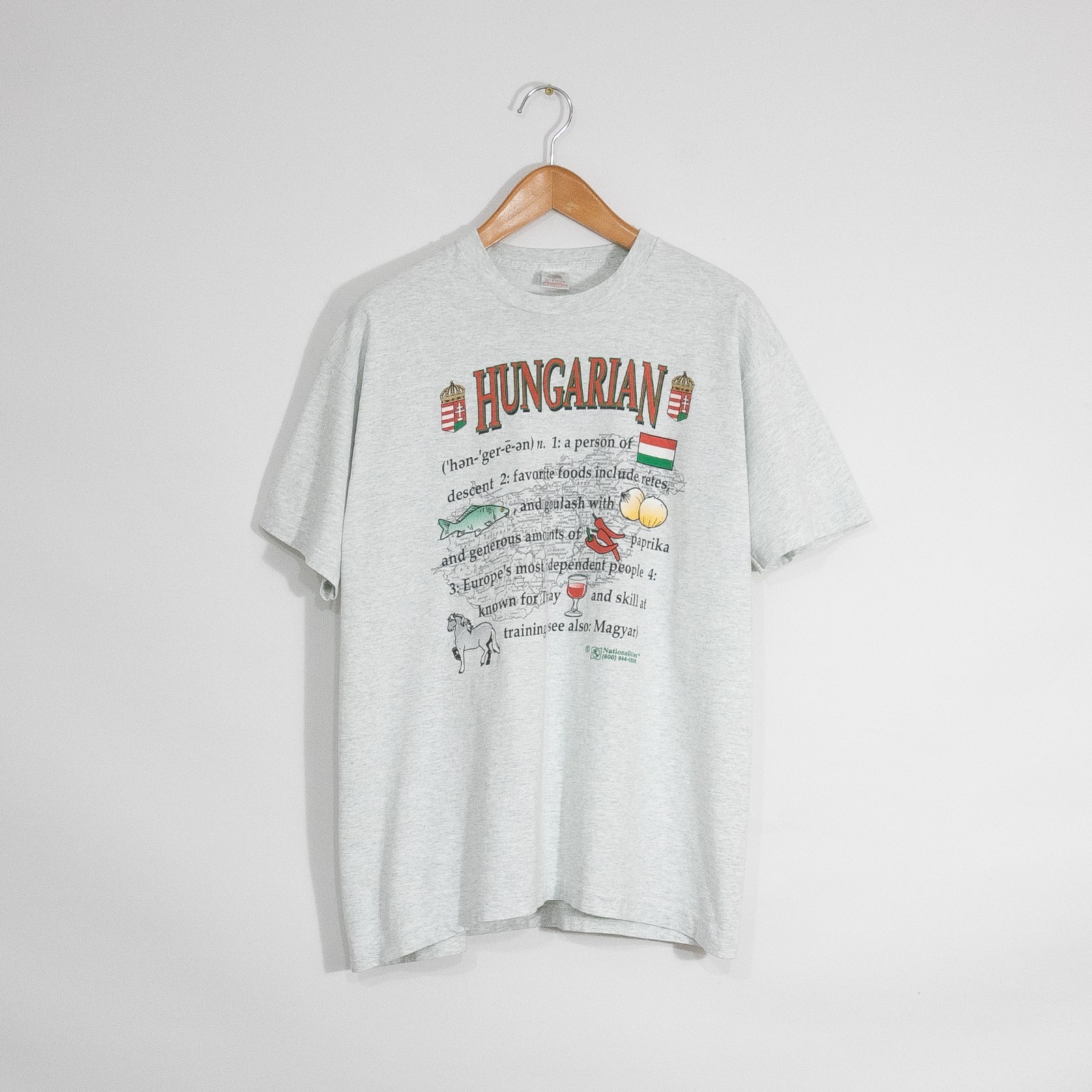 Vintage 90s Hungary Person History Cultural T Shirt Mens XL – Single Stitch Map