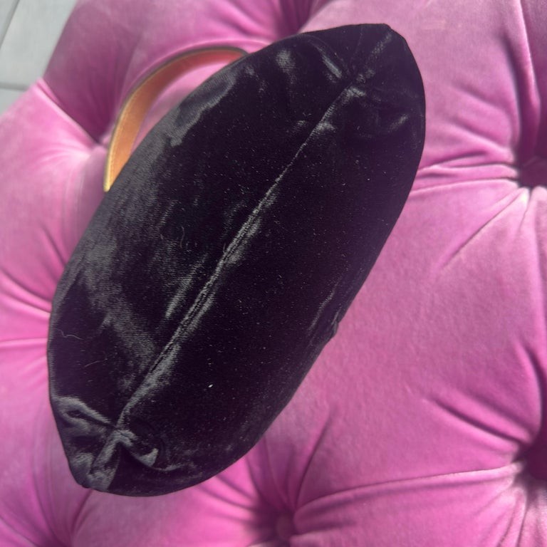 Dolce & Gabbana Black Velvet Evening Bag with Jewelry Closure, 1990s