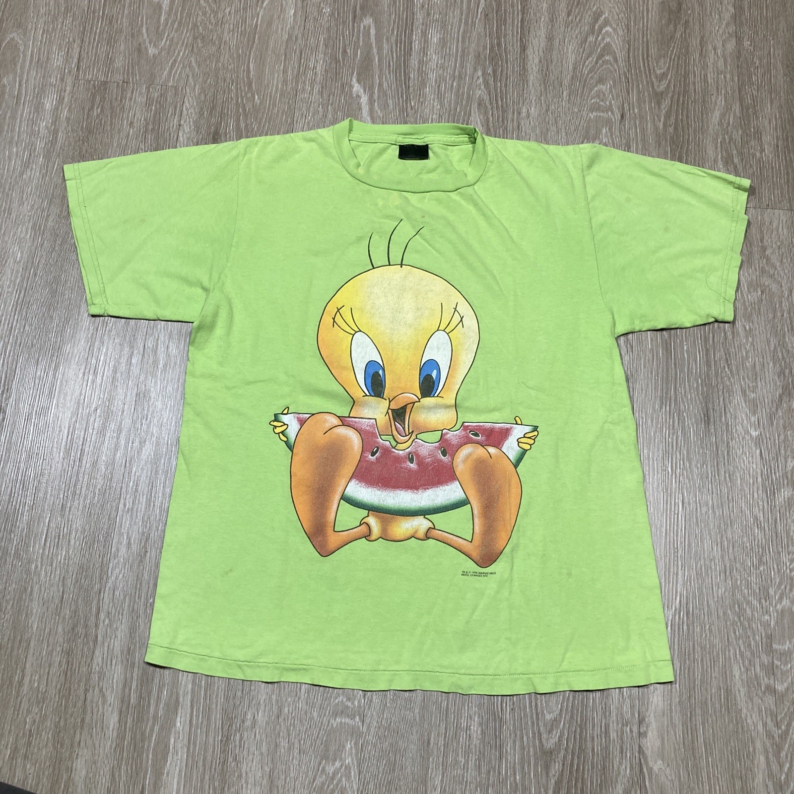 Tweety Shirt L 90s 00s Y2k Watermelon Looney Tunes Cartoon TV Series Show Tee