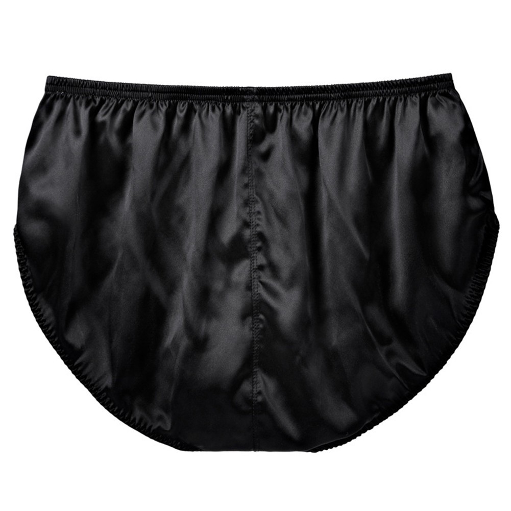 Silk Middle Waist Men’s Underwear Bikini Glossy Bottoms Briefs Panties