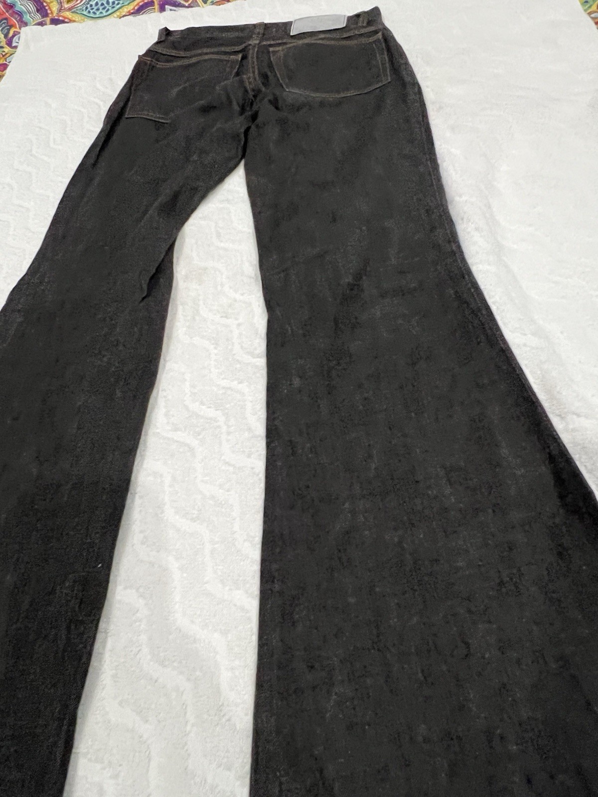 Vintage Women Gucci by Tom Ford Size 38 Wide Leg Boot Cut Flared Jeans Dark Gray
