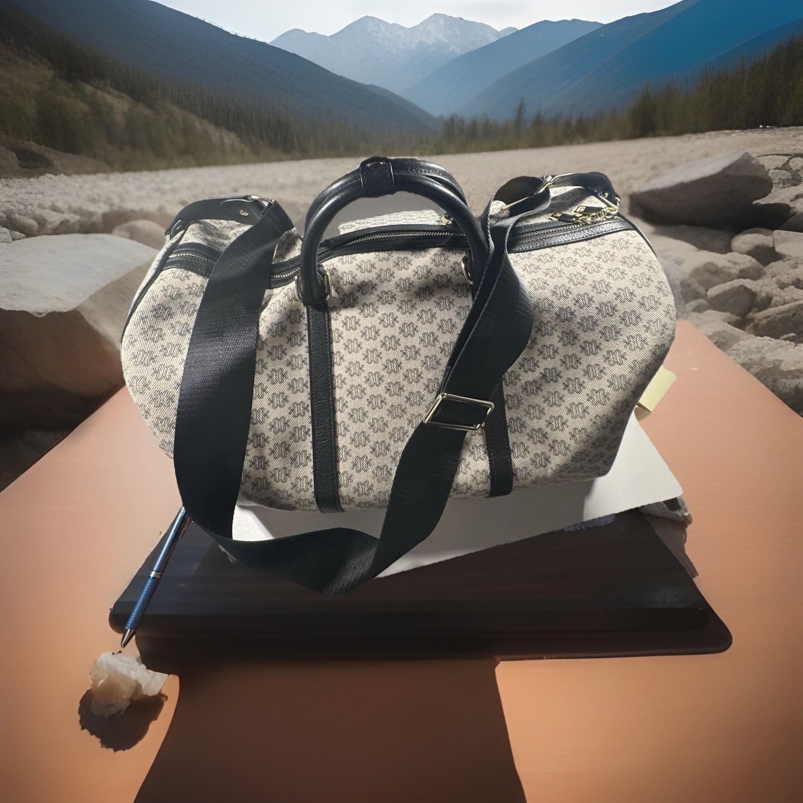Matching Genuine Leather Trimmed Handbag and Tote – Made in Italy