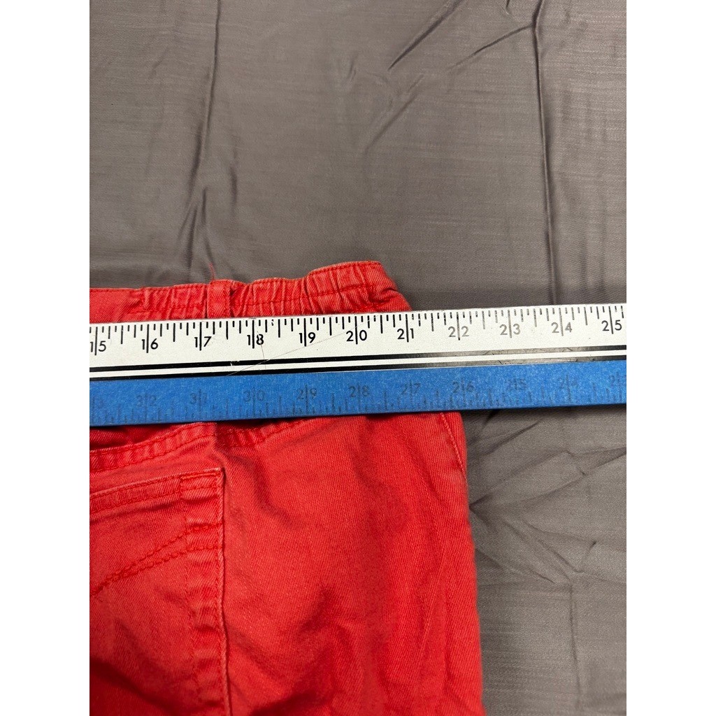 Catherines 26W Coral Orange Capri Pants Stretch Cotton Crop Side Zip Plus Size