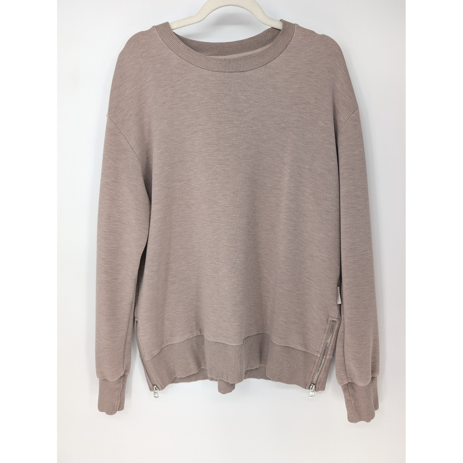 Varley DoubleSoft Gabriella Sweat & Relaxed Pant Set Women L Taupe Athleisure