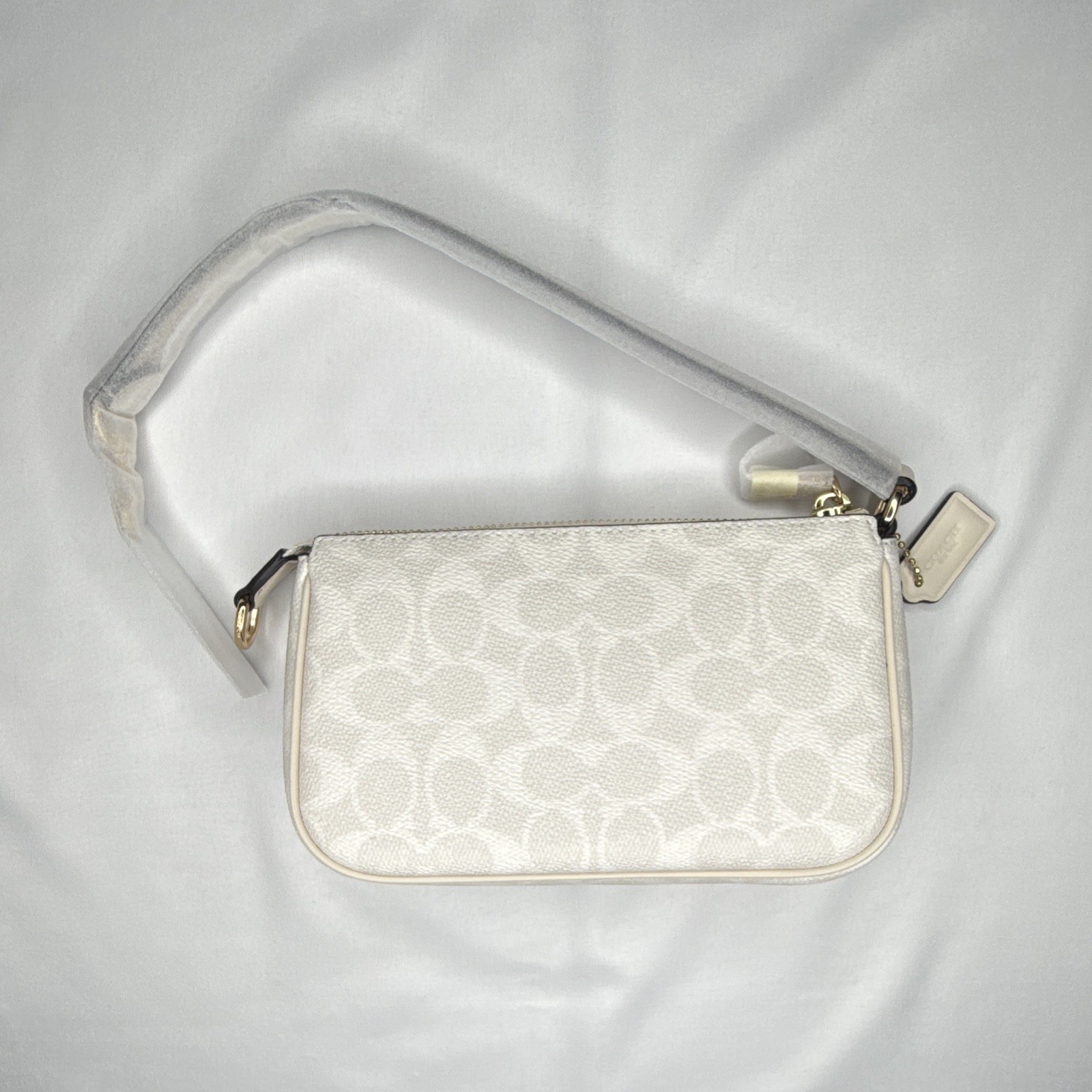 COACH Nolita 19 Wristle Bag Signature Canvas Gold White Chalk CW426