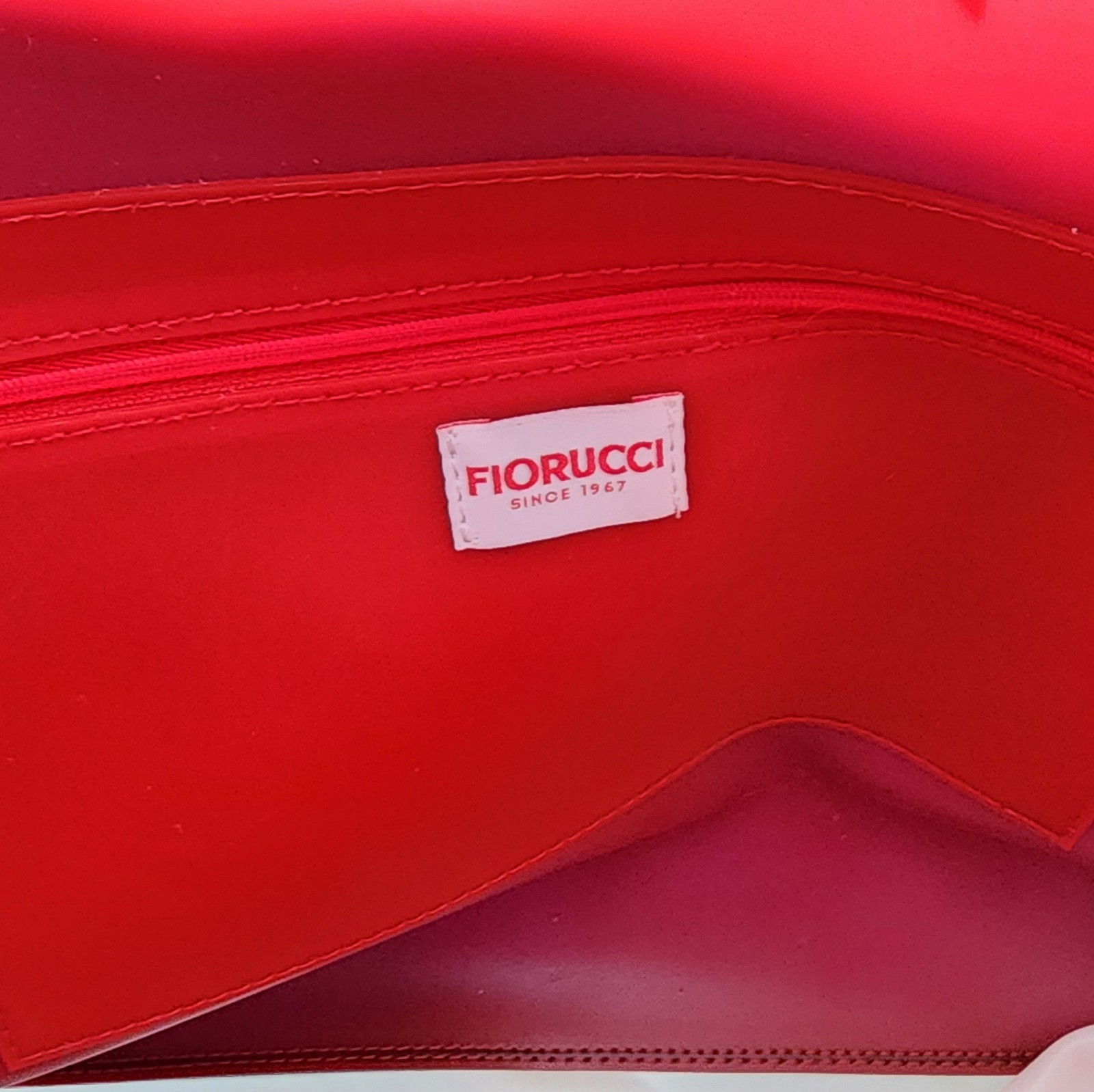 FIORUCCI Elegant Tote Bag with Printed Logo and Double Handle – Red, Blue White