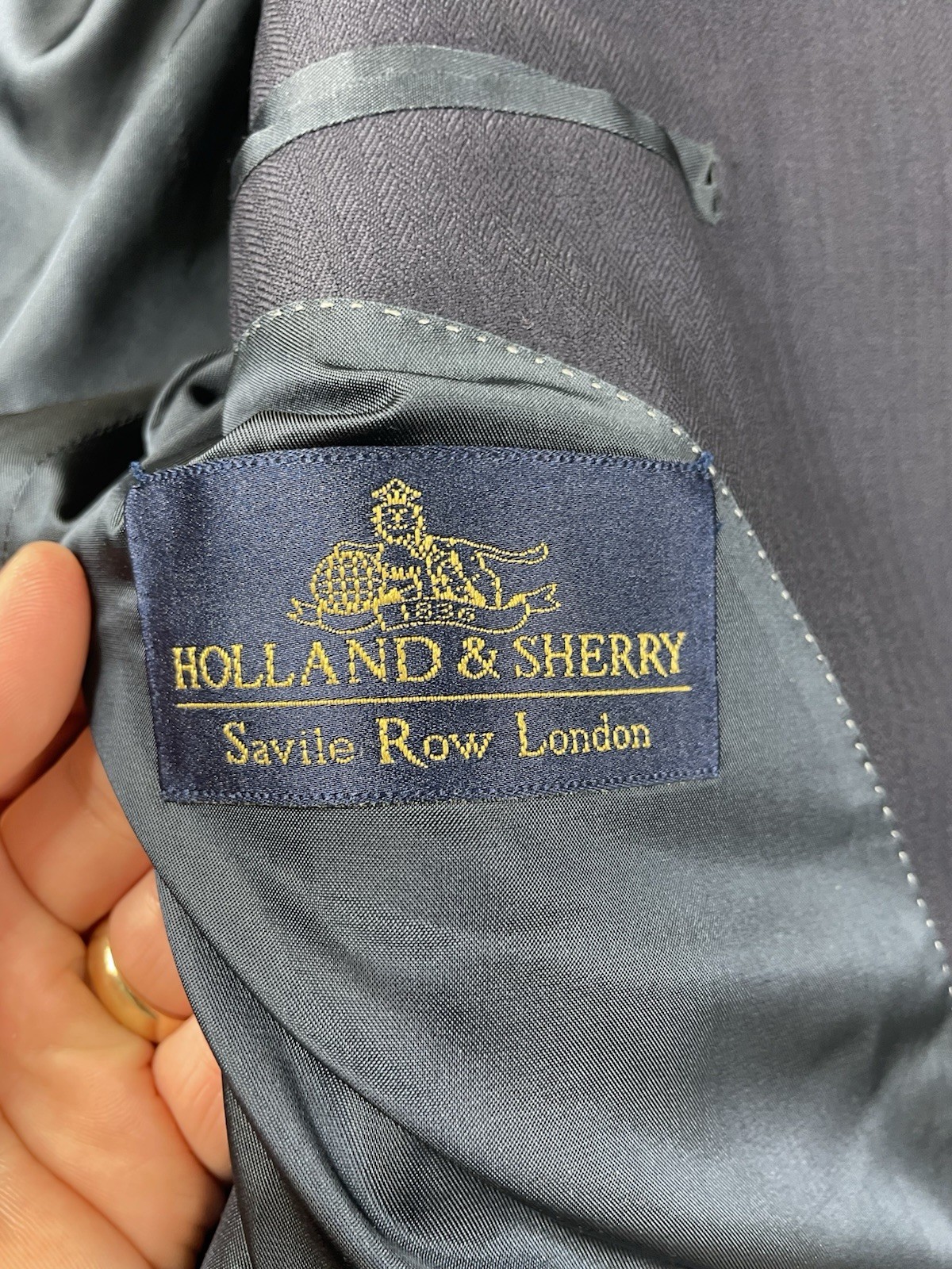 Bespoke Jacket Blazer Holland & Sherry Wool Herringbone Twill Savile Row Coat