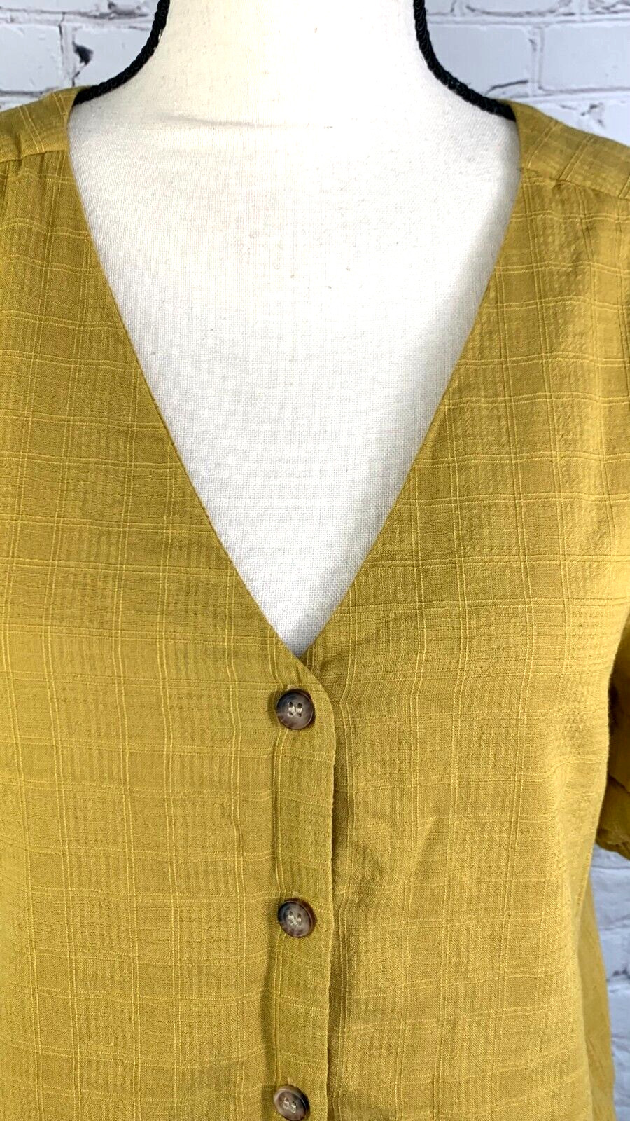 NEW MADEWELL Pembroke 100% Cotton Top in Mahan Plaid Bronzed Lichen Medium
