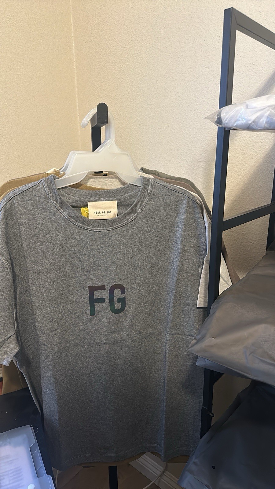 Fear of God Essentials Logo Graphic T-Shirt Mixed Lot Cotton Black/Gray