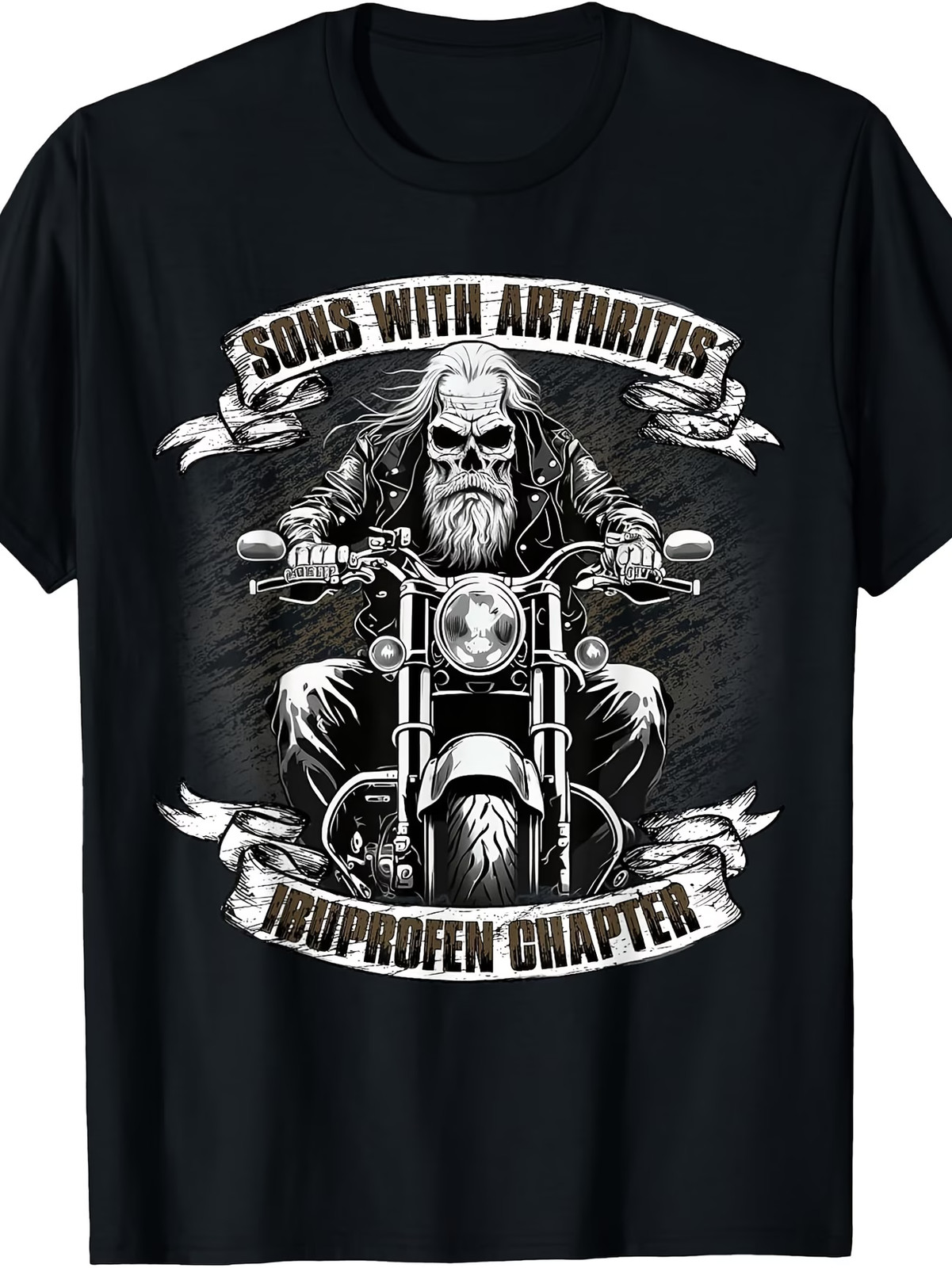 Retro Motorcycle Biker T-Shirt Suitable for Arthritis Awareness – Ibuprofen Chap