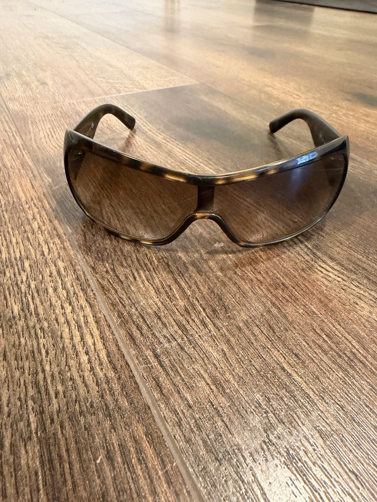 Versace MOD 4098 Shield Sunglasses Tortoise Shell Brown Gradient Lens Women