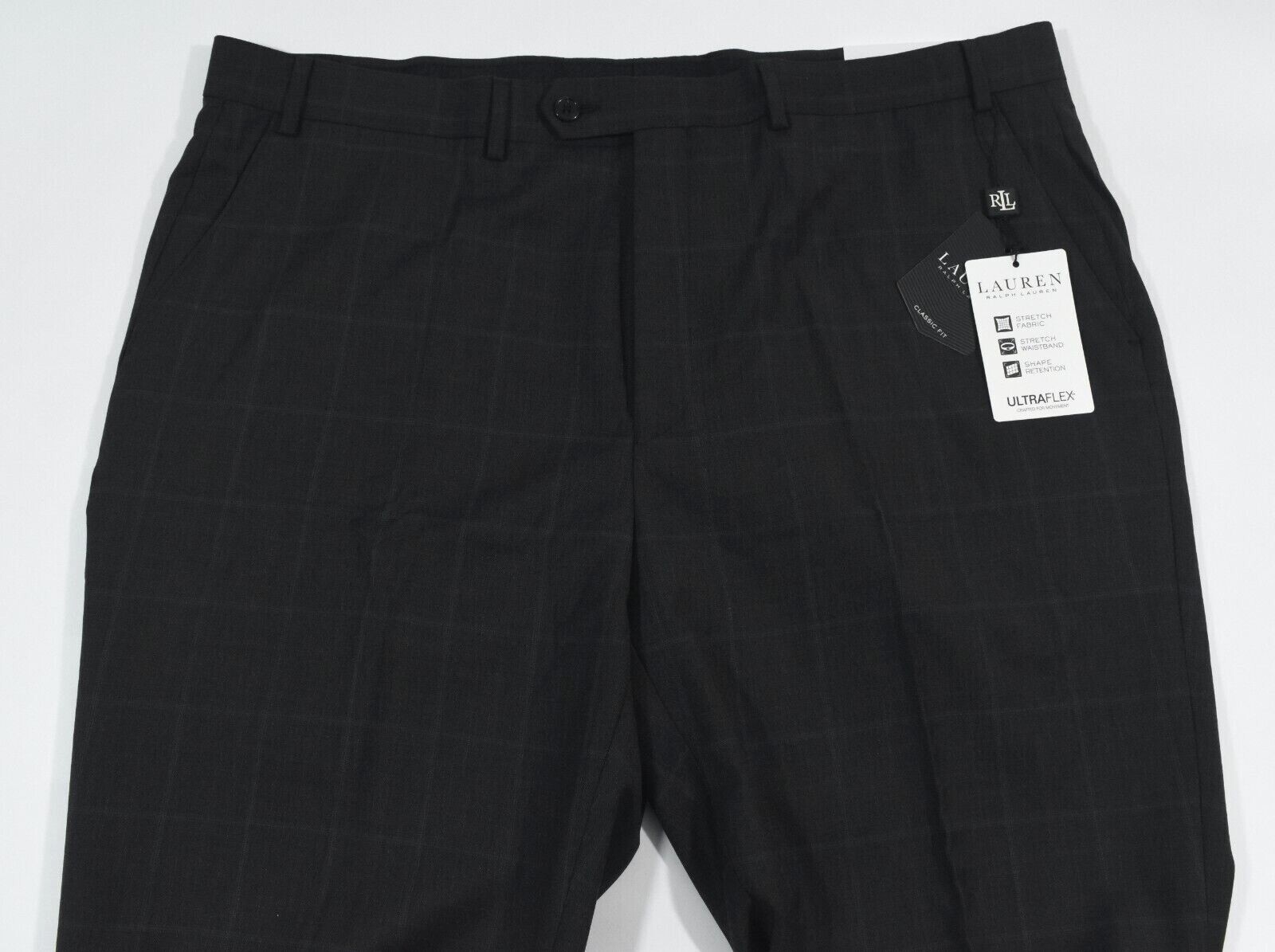 Lauren Ralph Lauren Mens Pants New 36 38 40 42 44 Ultra Flex Brown/Blue Plaid