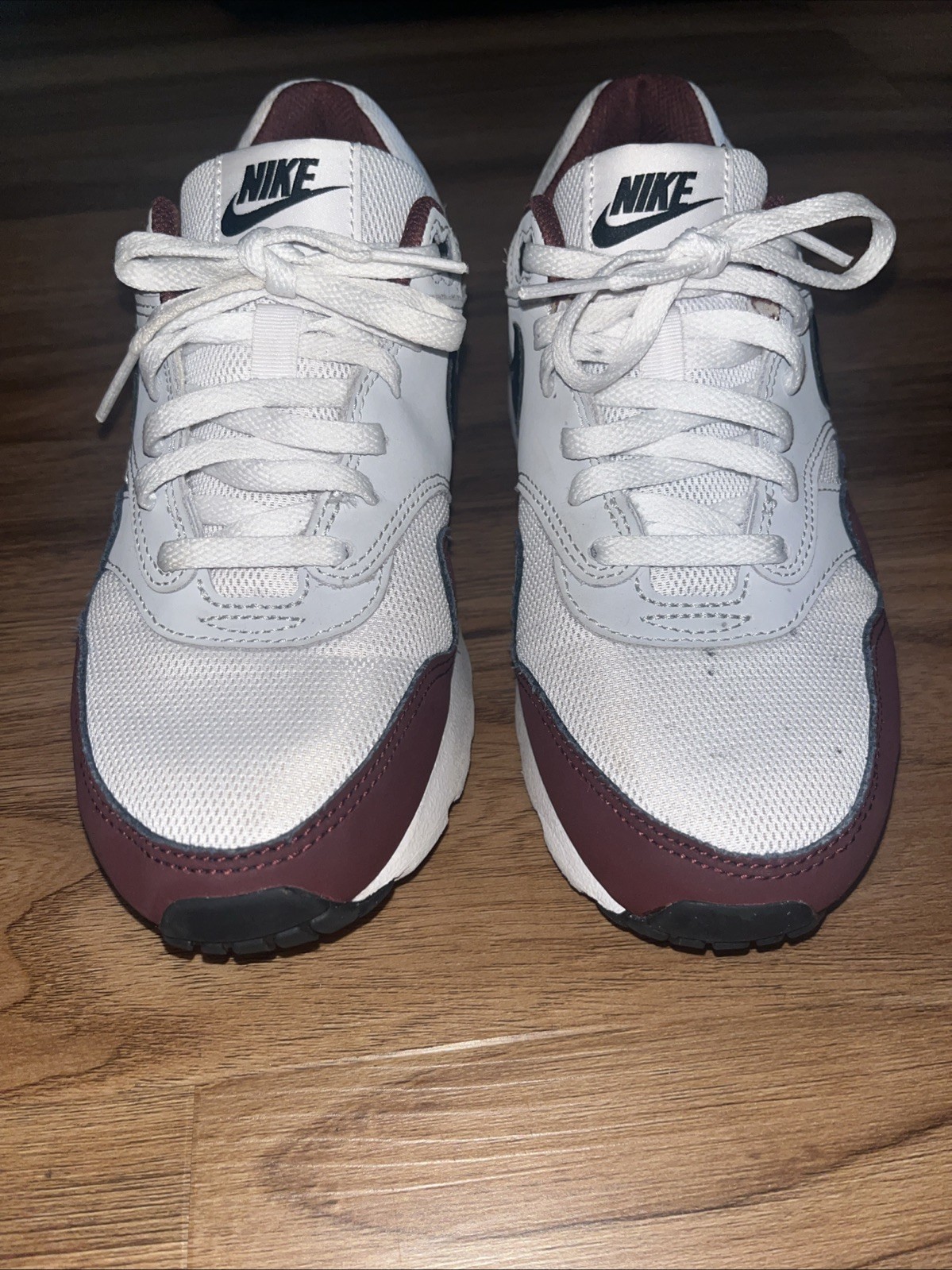 Nike Shoes Boys 4.5Y White Red Air Max Dark Team Lace Up Sneakers Kids Youth