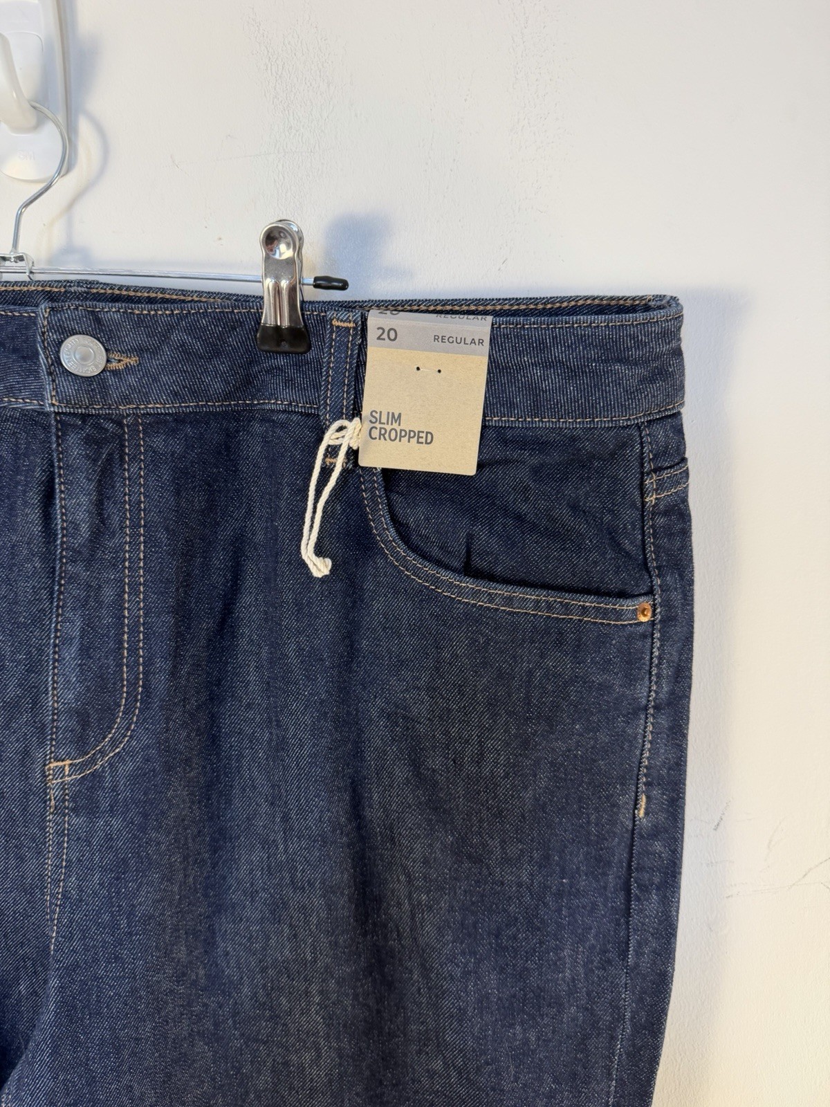 Marks & Spencer Women’s Cropped Slim Denim Jeans Size 20 Reg Indigo Blue New Tag