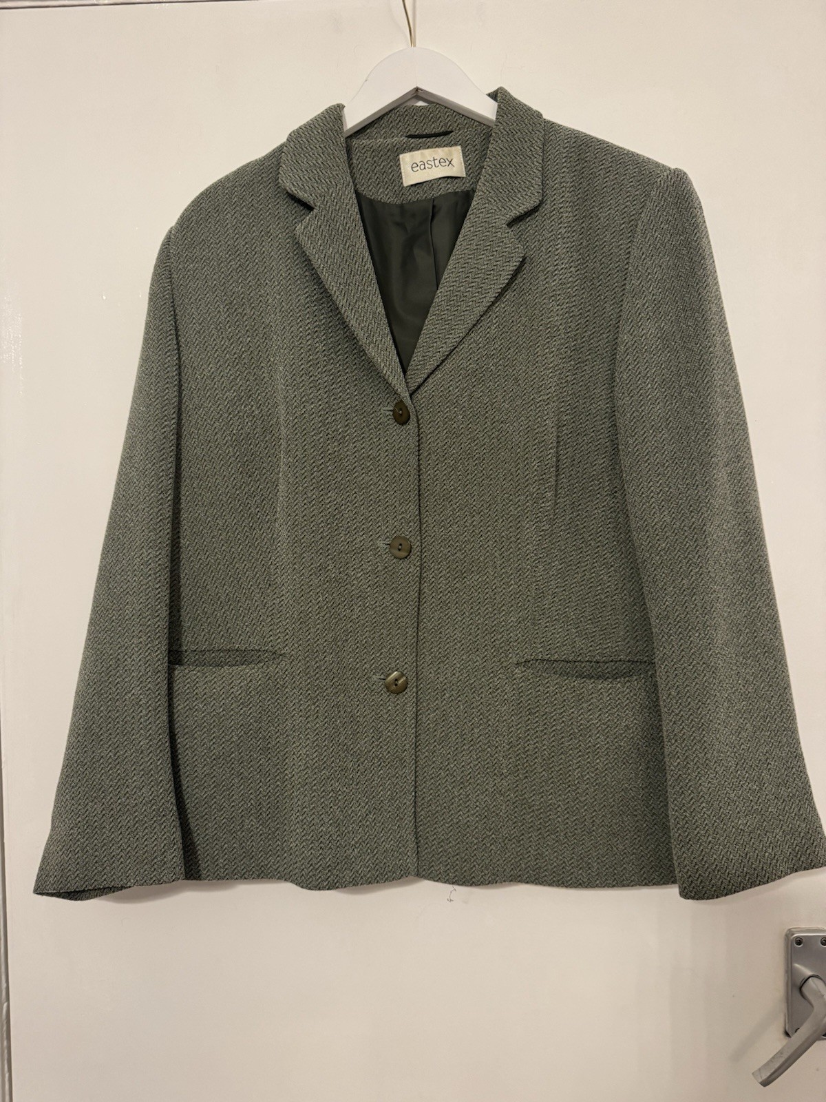 Eastex Vintage Grey Herringbone Wool Blend Blazer – Site 20 – New Without Tags