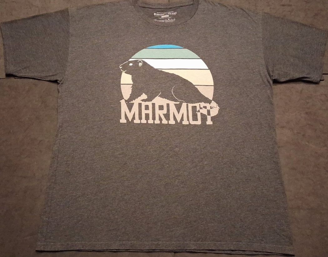 2XL Marmot X Thread Blue Graphic Beaver T Shirt