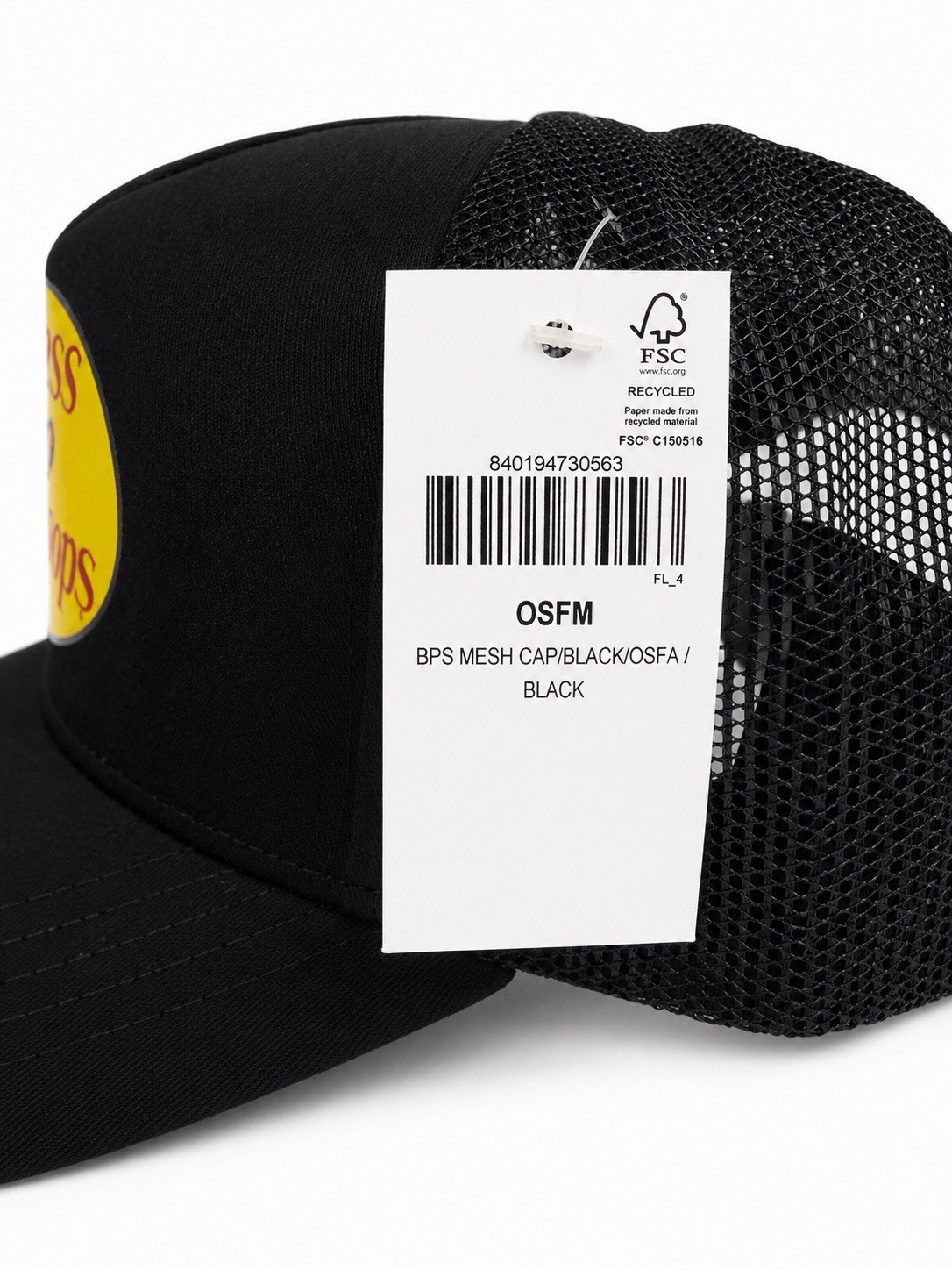 Bass Pro Shops Snapback Hat Cap Black Mesh-Back Trucker Adult Fishing