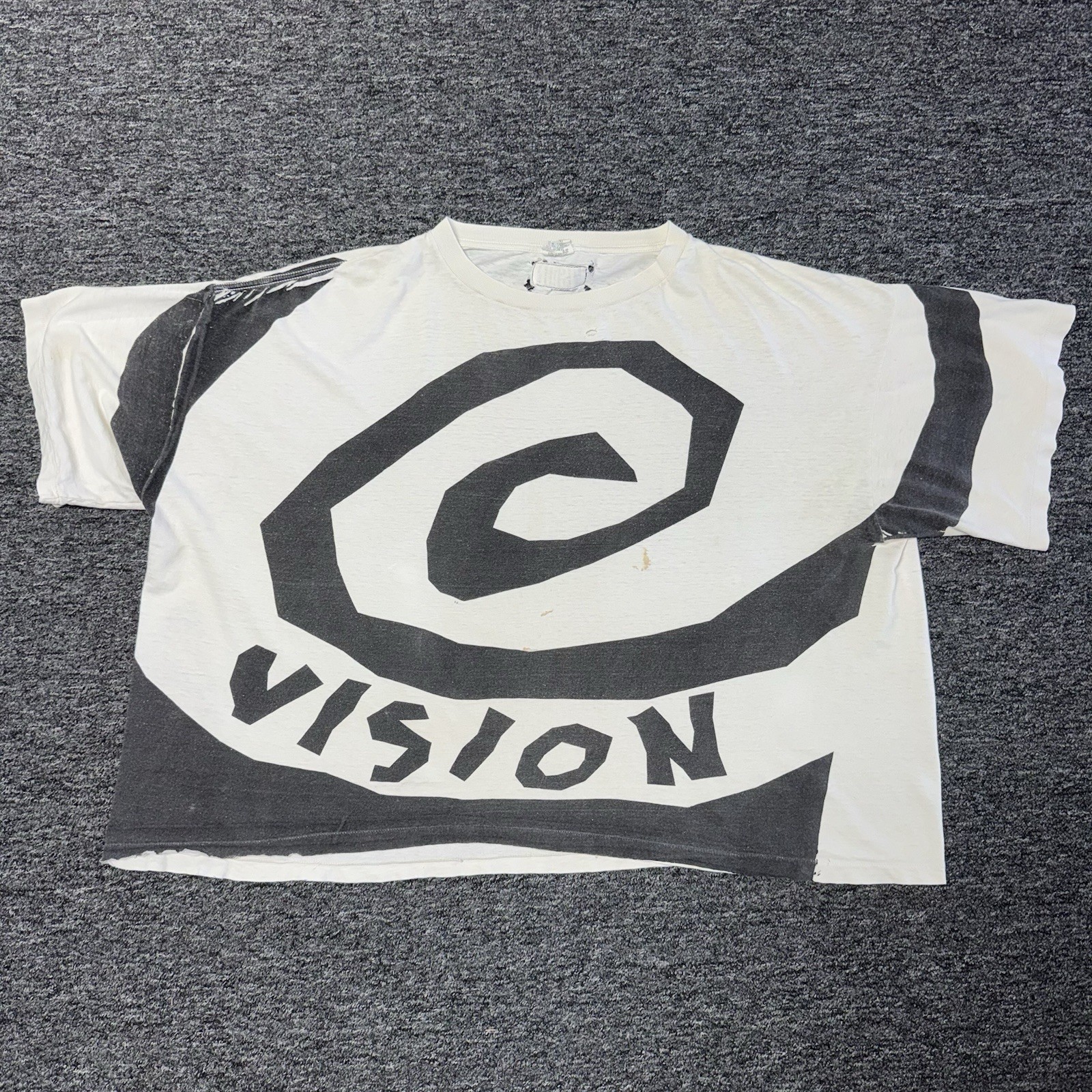 Vintage 80s RARE Vision Street Wear Boxy Single Stitch GRAIL T-Shirt White Sz L
