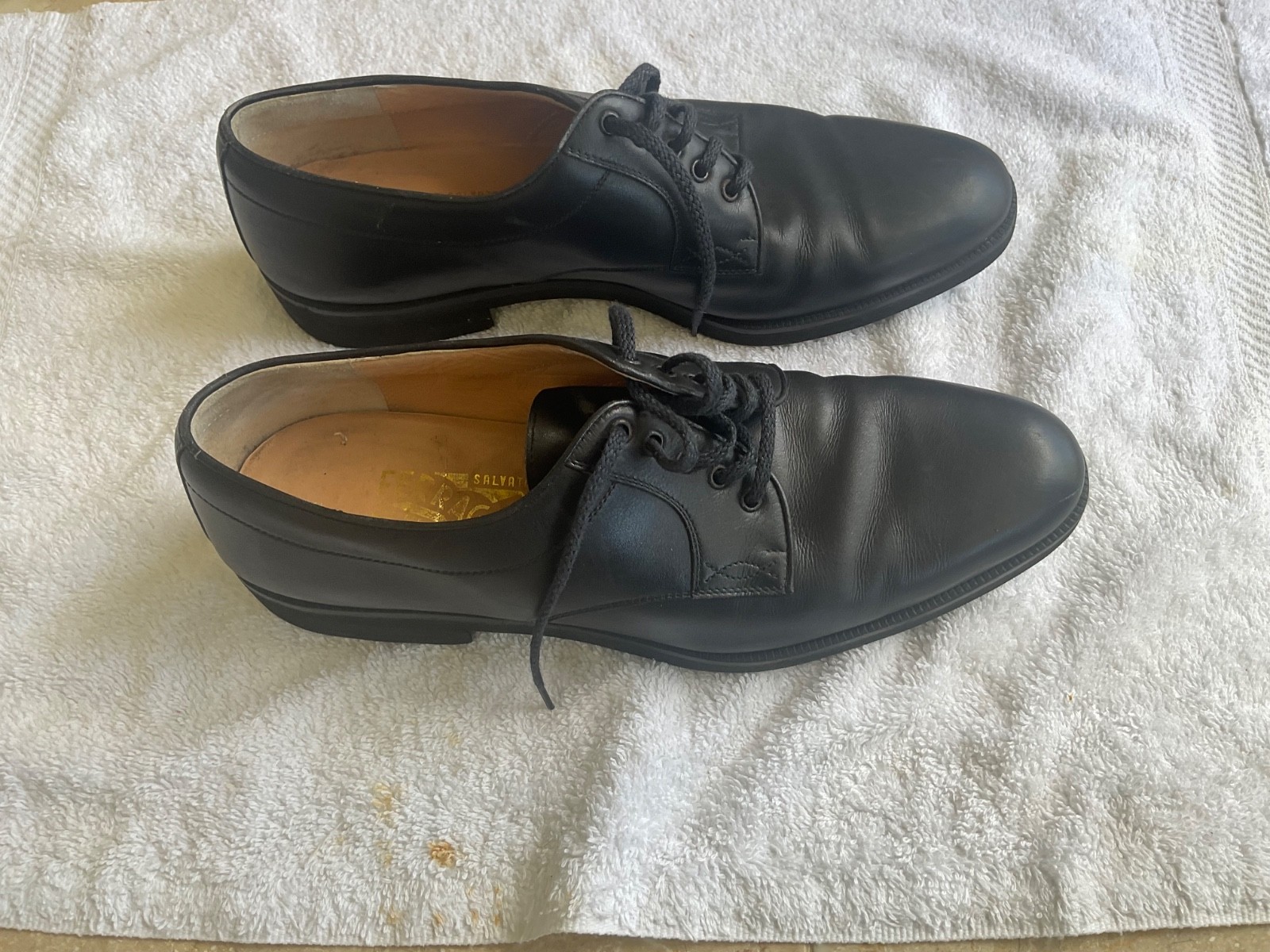 Salvatore Ferragamo Italian Made Men’s Shoes US 8 Black Vintage From Mid 1980’s