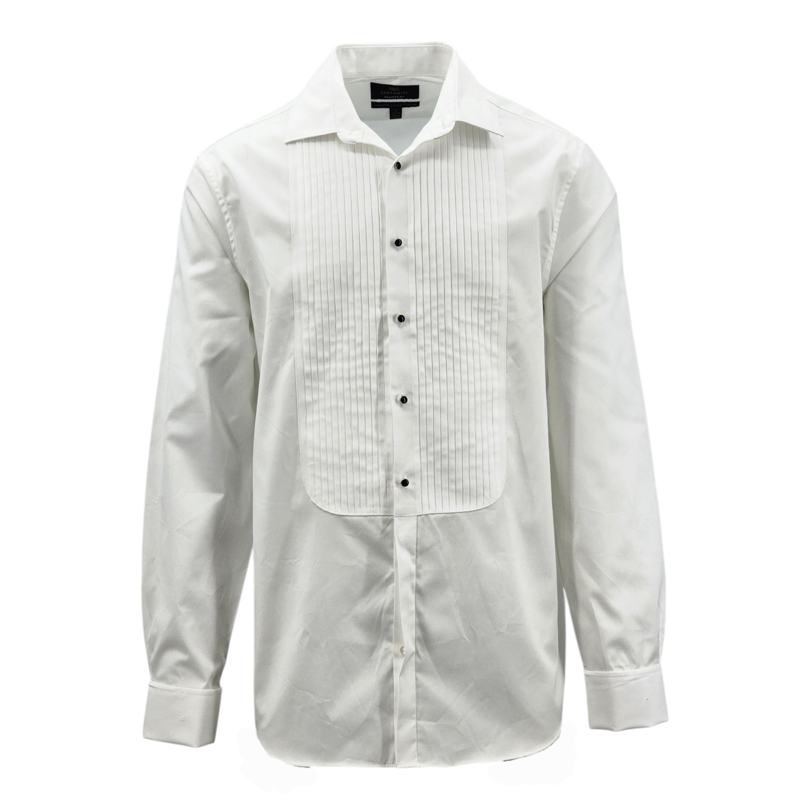 M&S SARTORIAL Regular Fit Luxury Cotton Double Cuff Dress Shirt Mens RRP £45.00