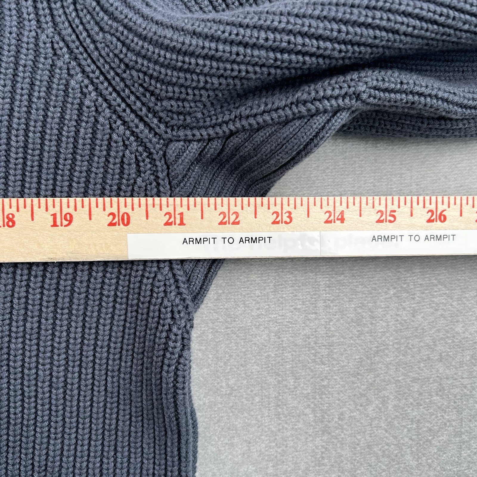 Duluth Trading Sweater Mens M Blue High Neck Infantry Wool Blend Shawl Collar