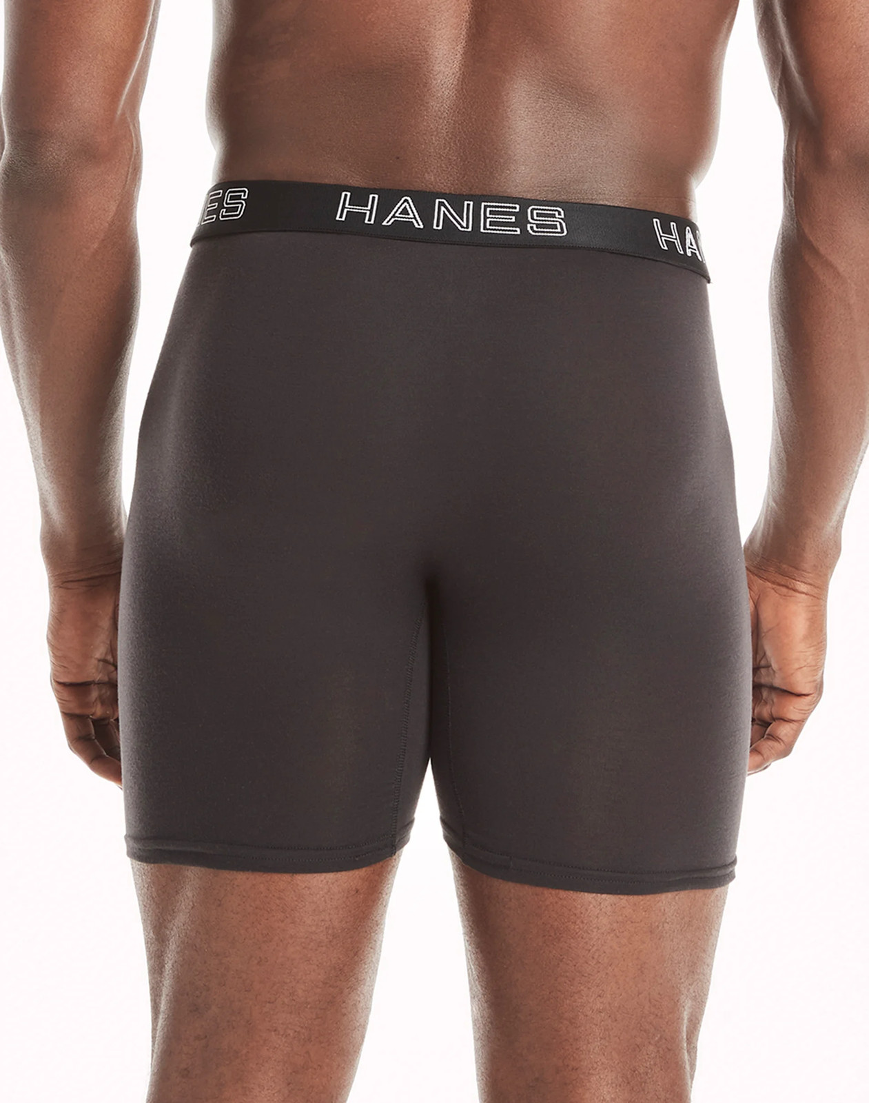 Hanes 4-Pack Men’s Ultimate Long Leg Boxer Comfort Flex Fit Brief Black/Grey