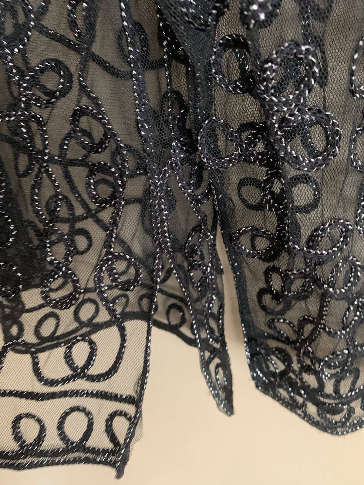 Princess Cruises Black Metallic Sheer Brocade Dinner Jacket Womens XXL NEW