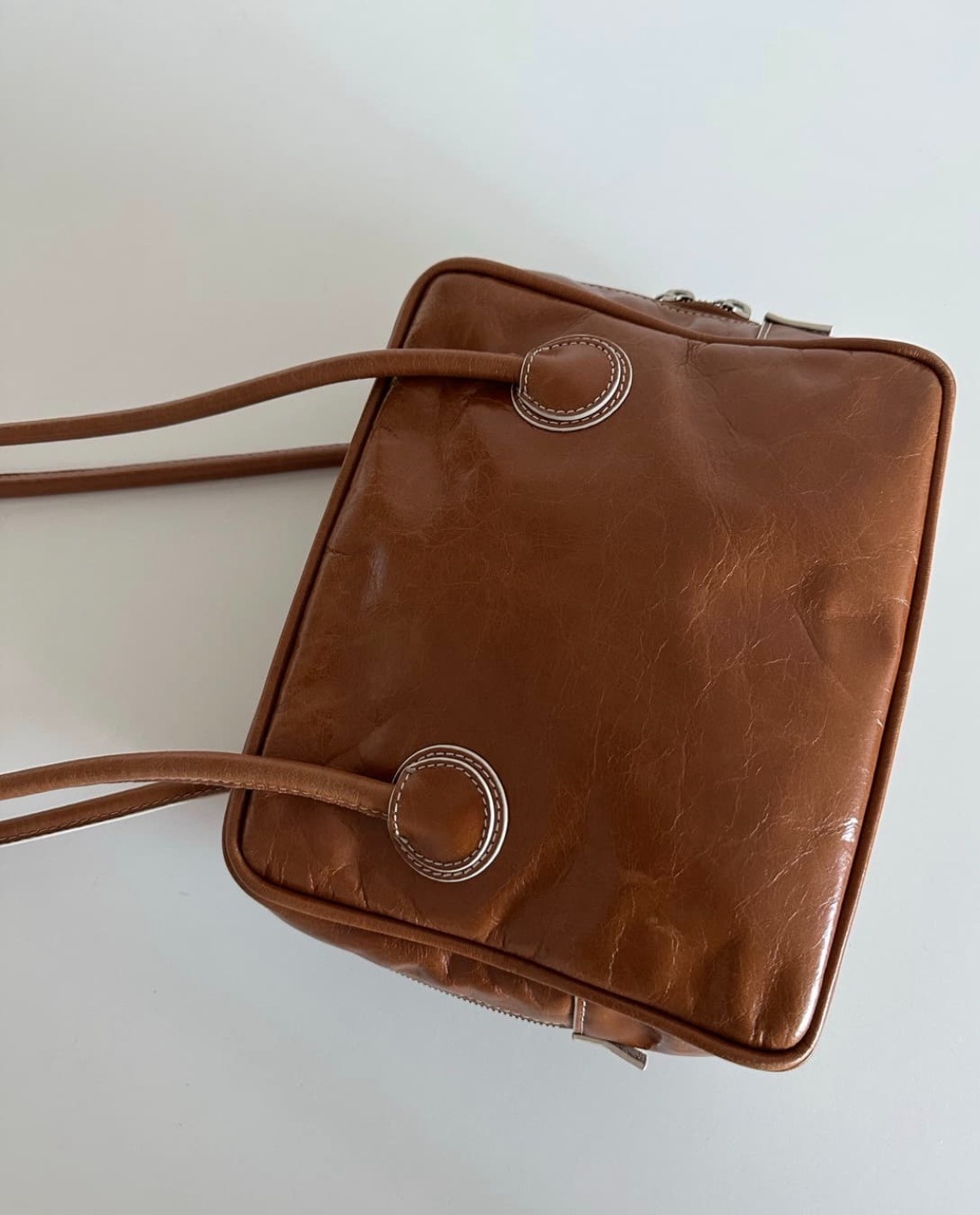 MARGE SHERWOOD PIPING Shoulder brown crinkle K-Designer Bag