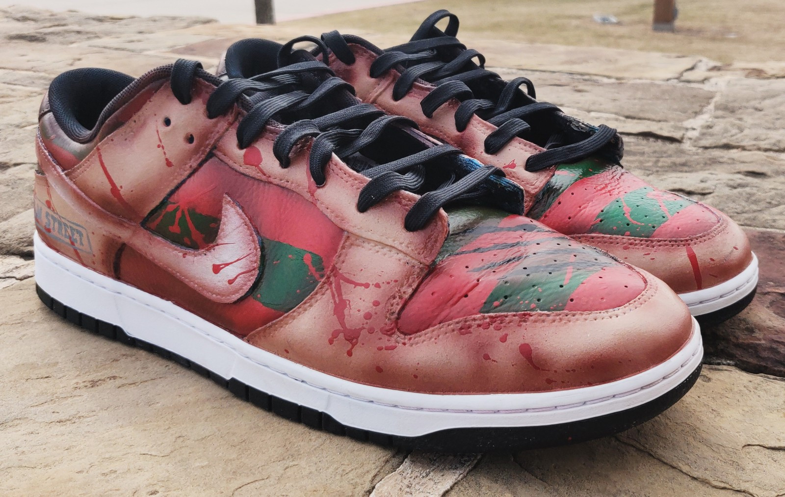 Custom Nike Dunk Lows Freddy Krueger Edition