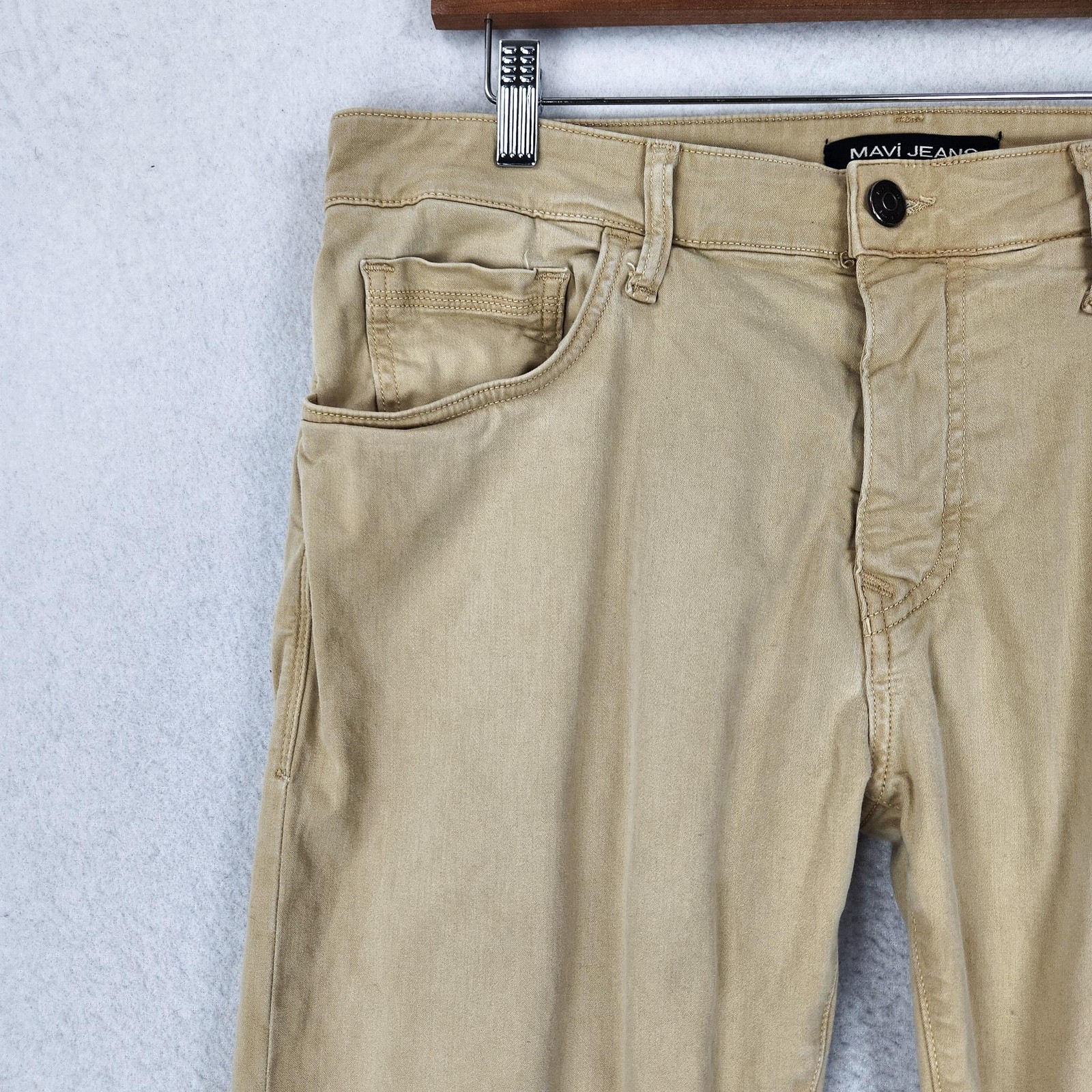 Mavi Jeans Mens 34×30 Beige Zach Straight Leg Denim Stretch Casual Pants