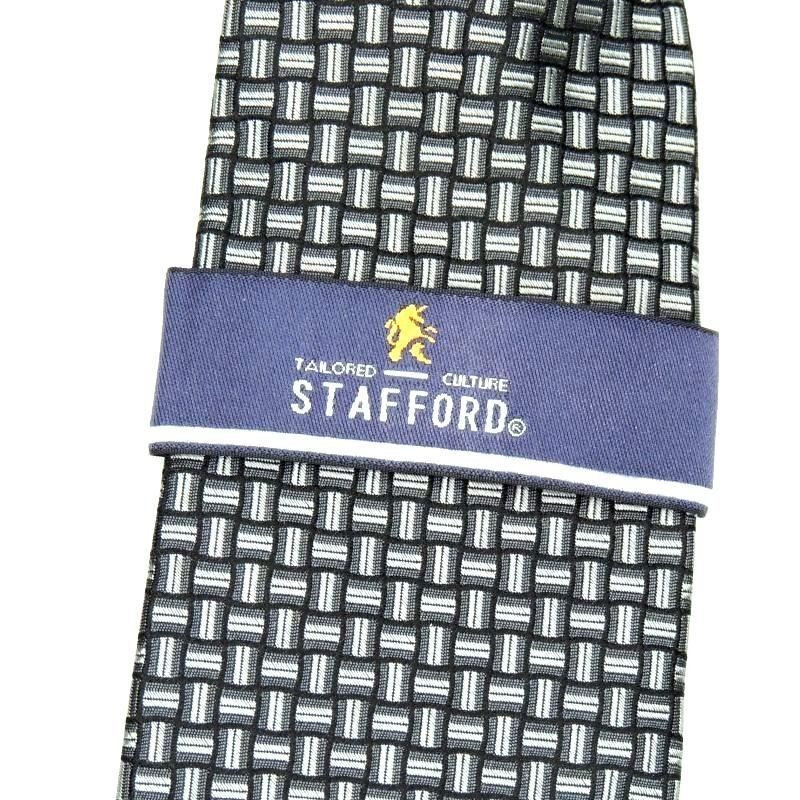 NWT STAFFORD Gray On Gray 3D Blocks Men’s Silk Tie $34.00 58 X 3 1/8″ NWT