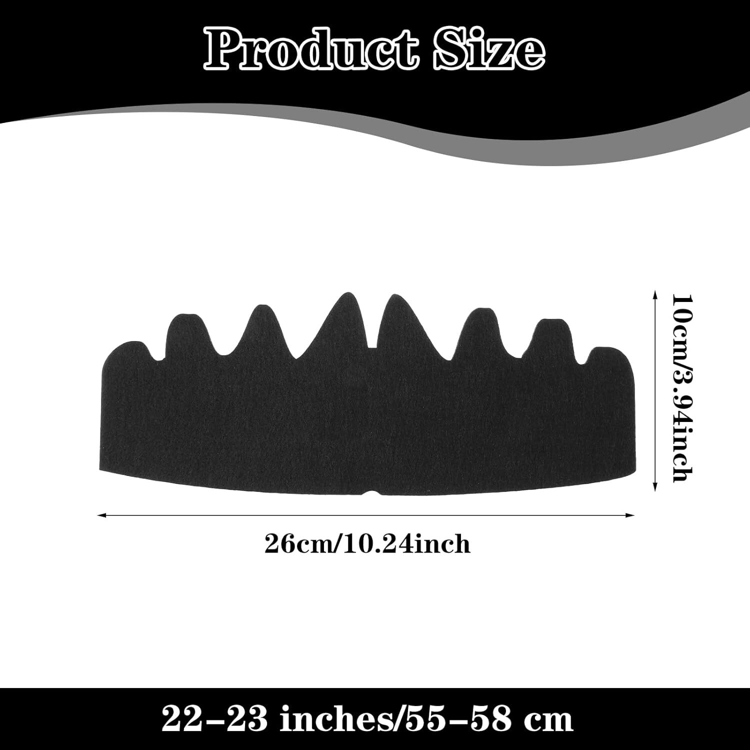 10 Pcs Black Baseball Cap Inserts, Washable Reusable Felt Shapers & Sweat Liners