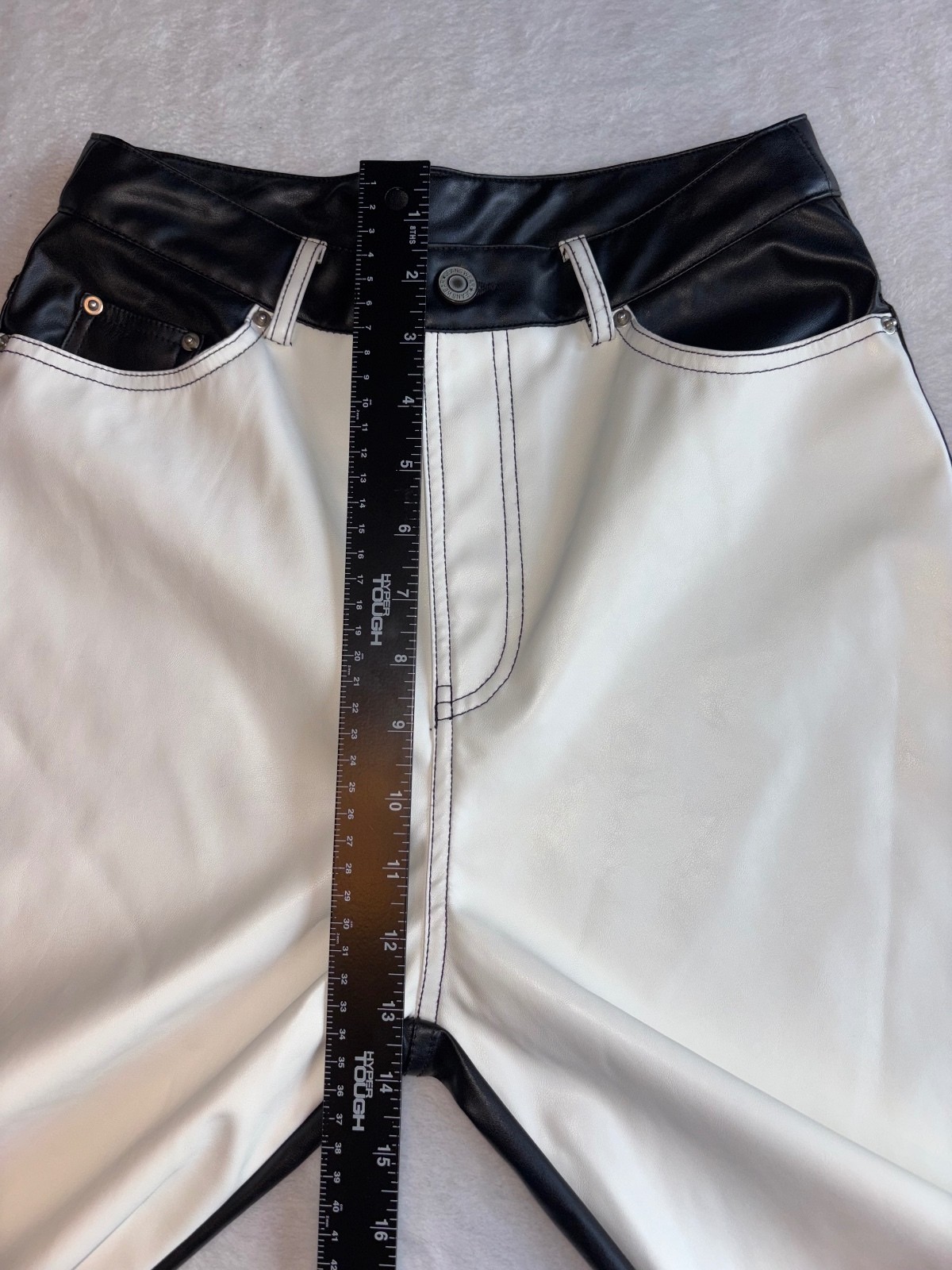 PaperMoon Two Tone Faux Leather Colorblock Pants M