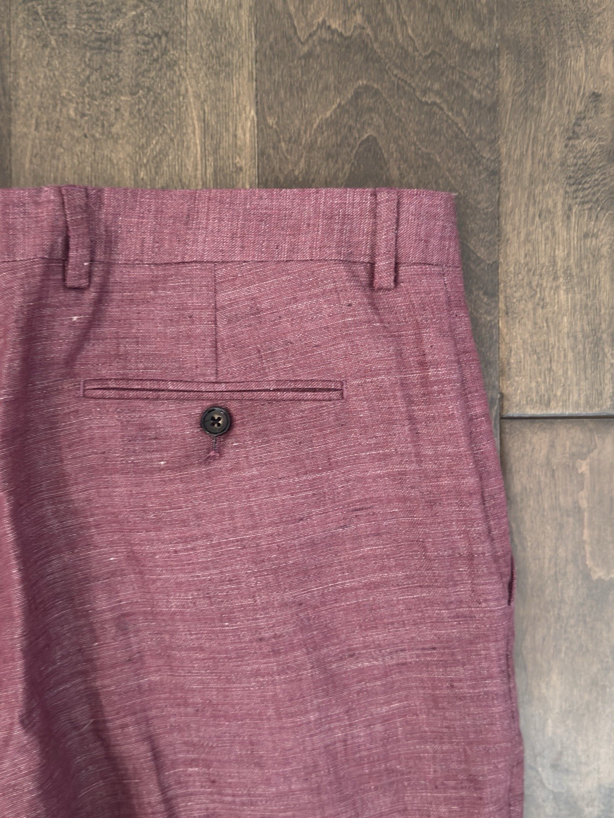 Murano Baird Mcnutt Linen Dress Pants 36X32 Salmon Red Evan Fit Cuffed Modern
