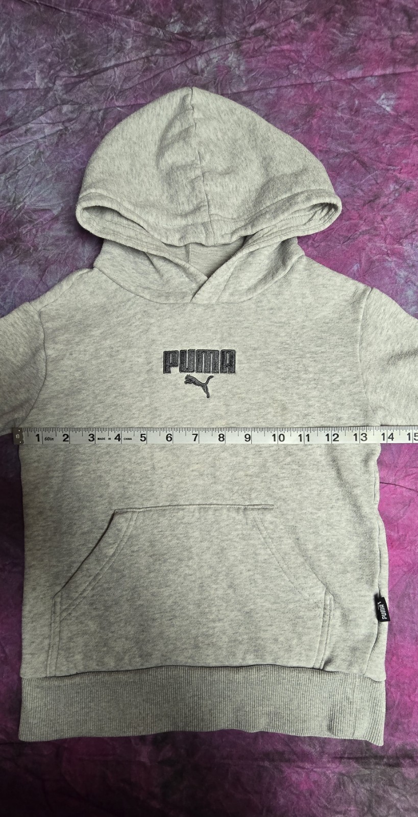 🩶 PUMA Kids’ Gray Pullover Hoodie – Size XS (5/6)