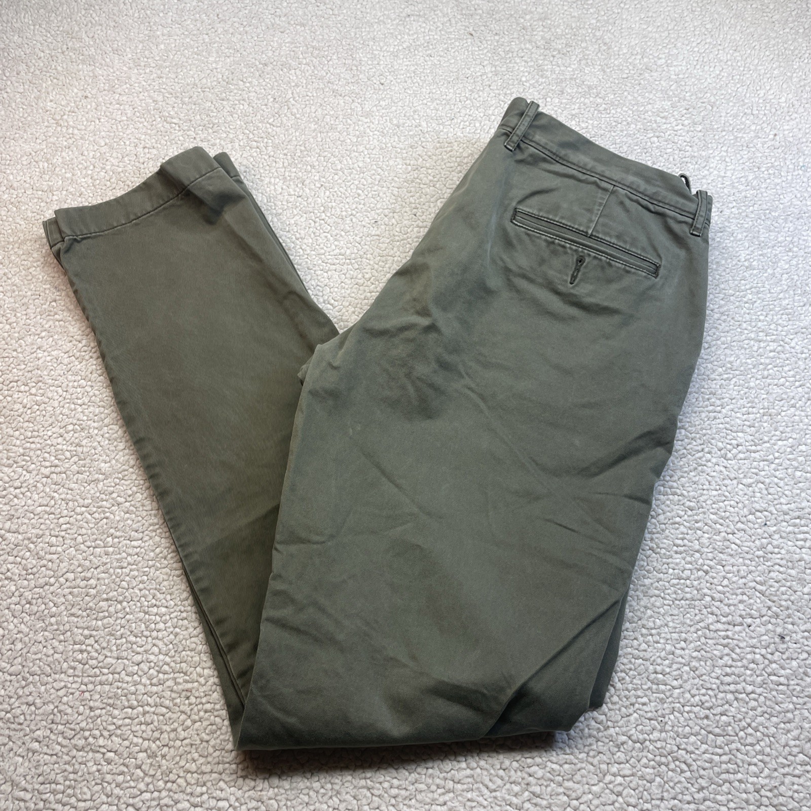 J.Crew Chinos Mens 34×36 Olive Green Always Straight Leg Cotton Twill Pants