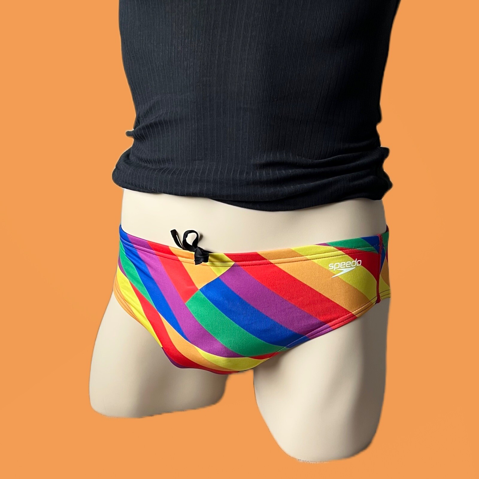 Speedo Men Rainbow sliced square Pride swim Brief Swimwear 28 30 32 34 36 38