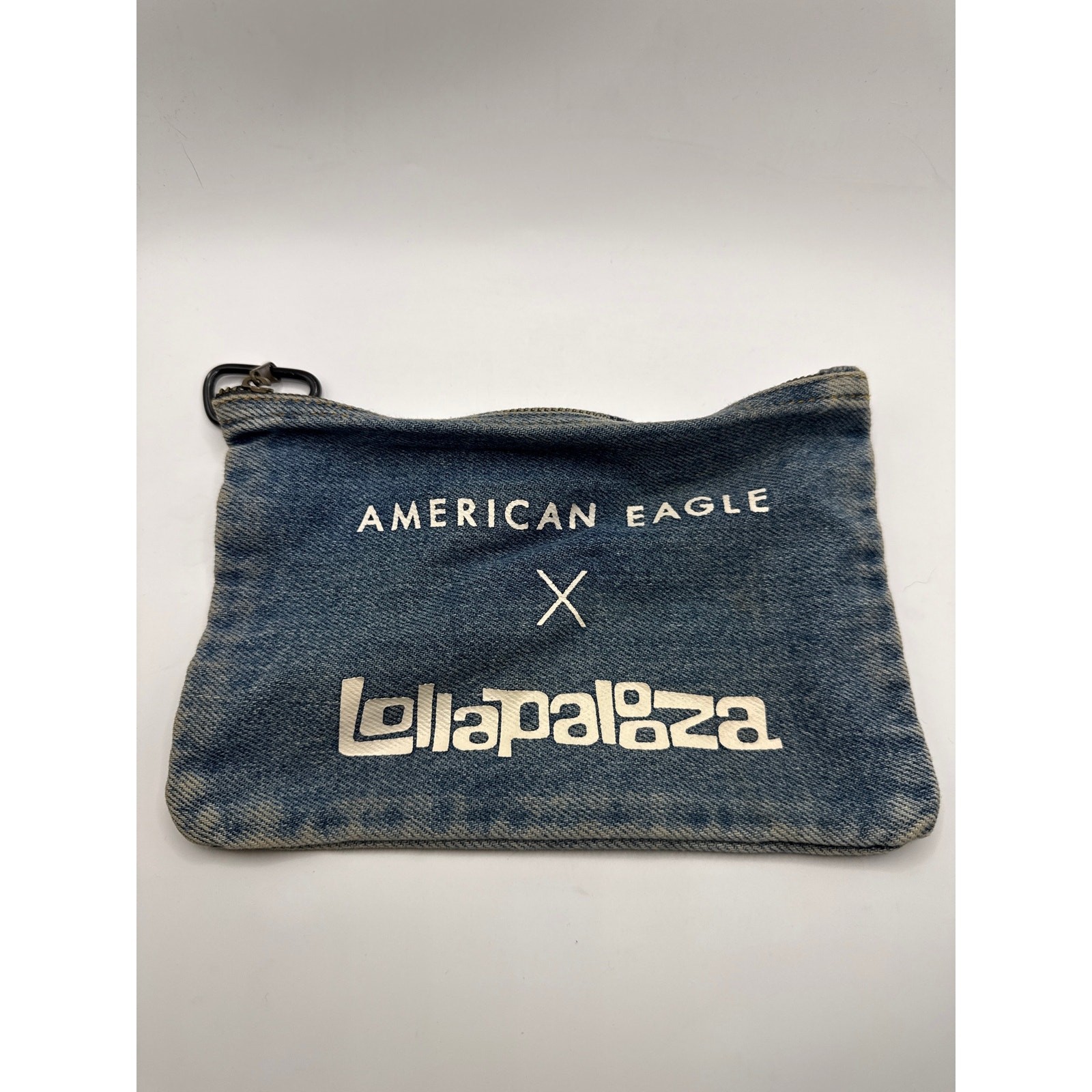 American Eagle x Lollapalooza Denim Bag Zip Pouch Makeup Travel Organizer