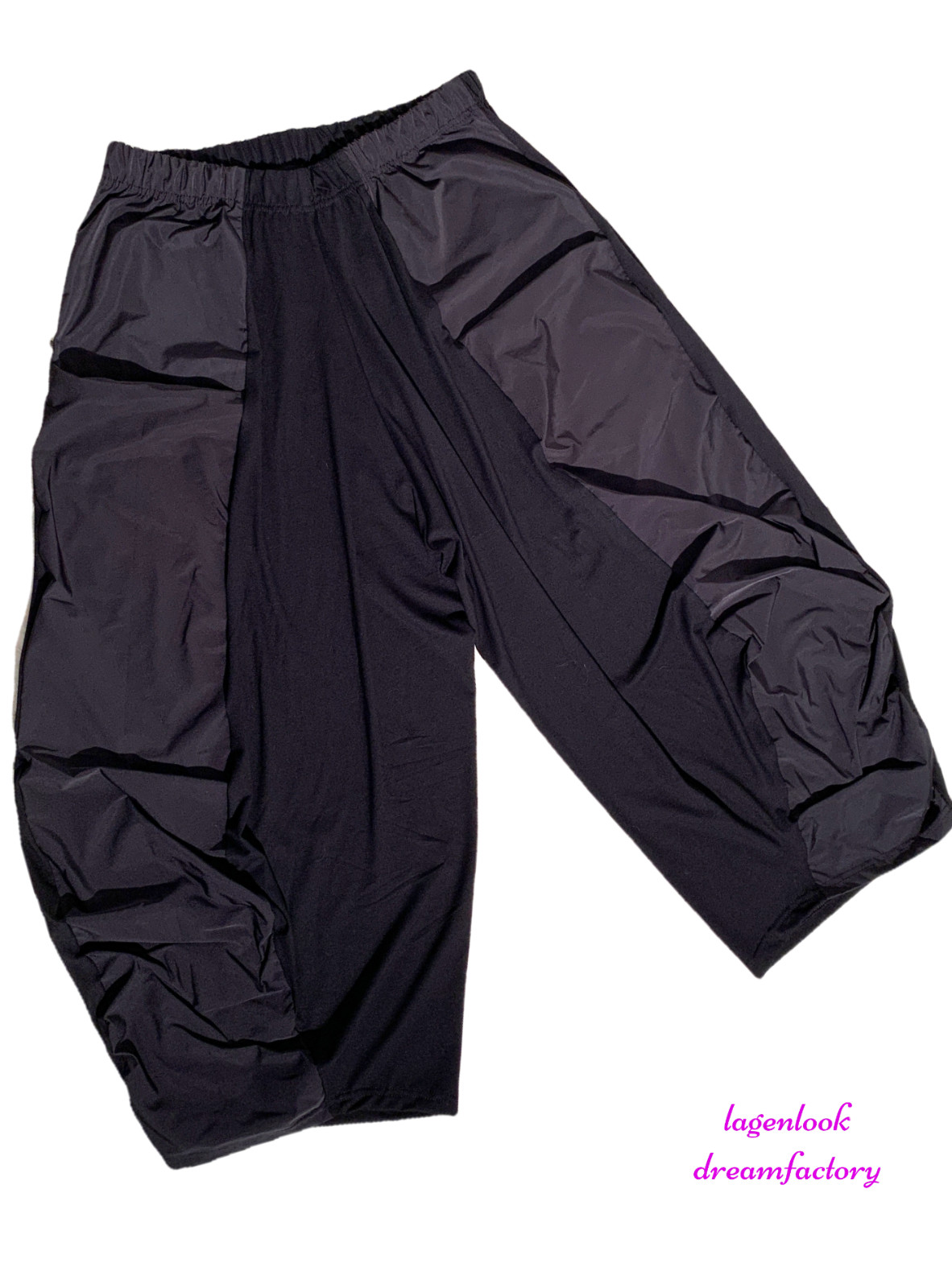 MYO Lagenlook Oversized Corner Balloon Trousers Jersey & Taffeta 44 46 48 50 52 54 56 56
