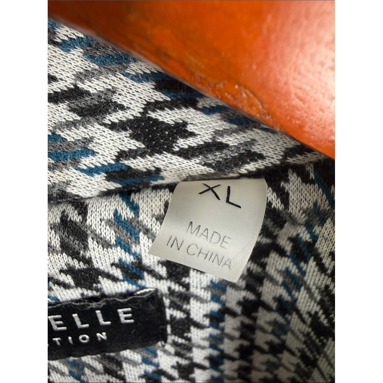 bagatelle Black Grey Blue Houndstooth Open-Front Blazer. Size XL. Shoulder pads